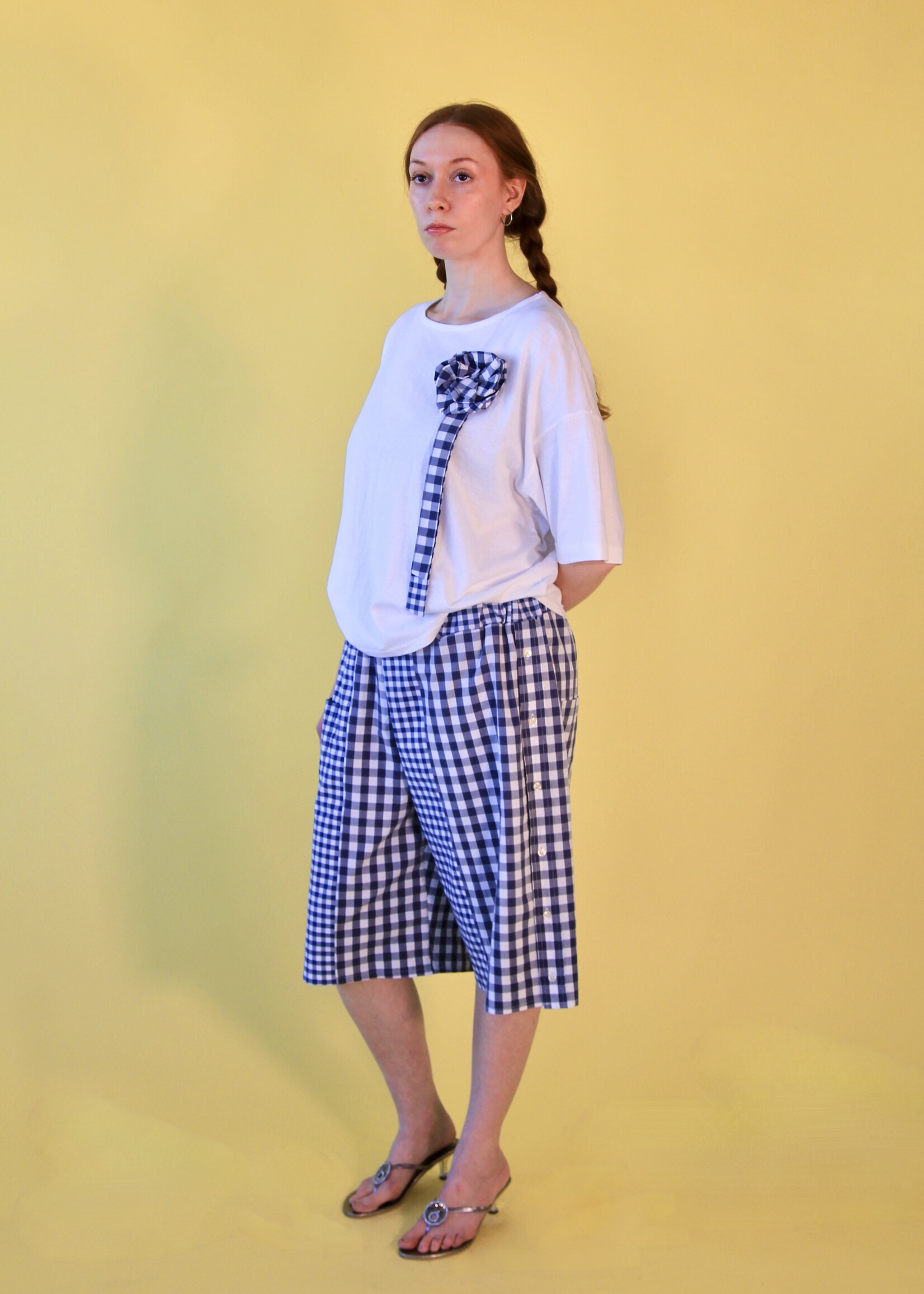 Studio Citizen Studio Citizen Upcycled Sailor Shorts - Blue Gingham M/L