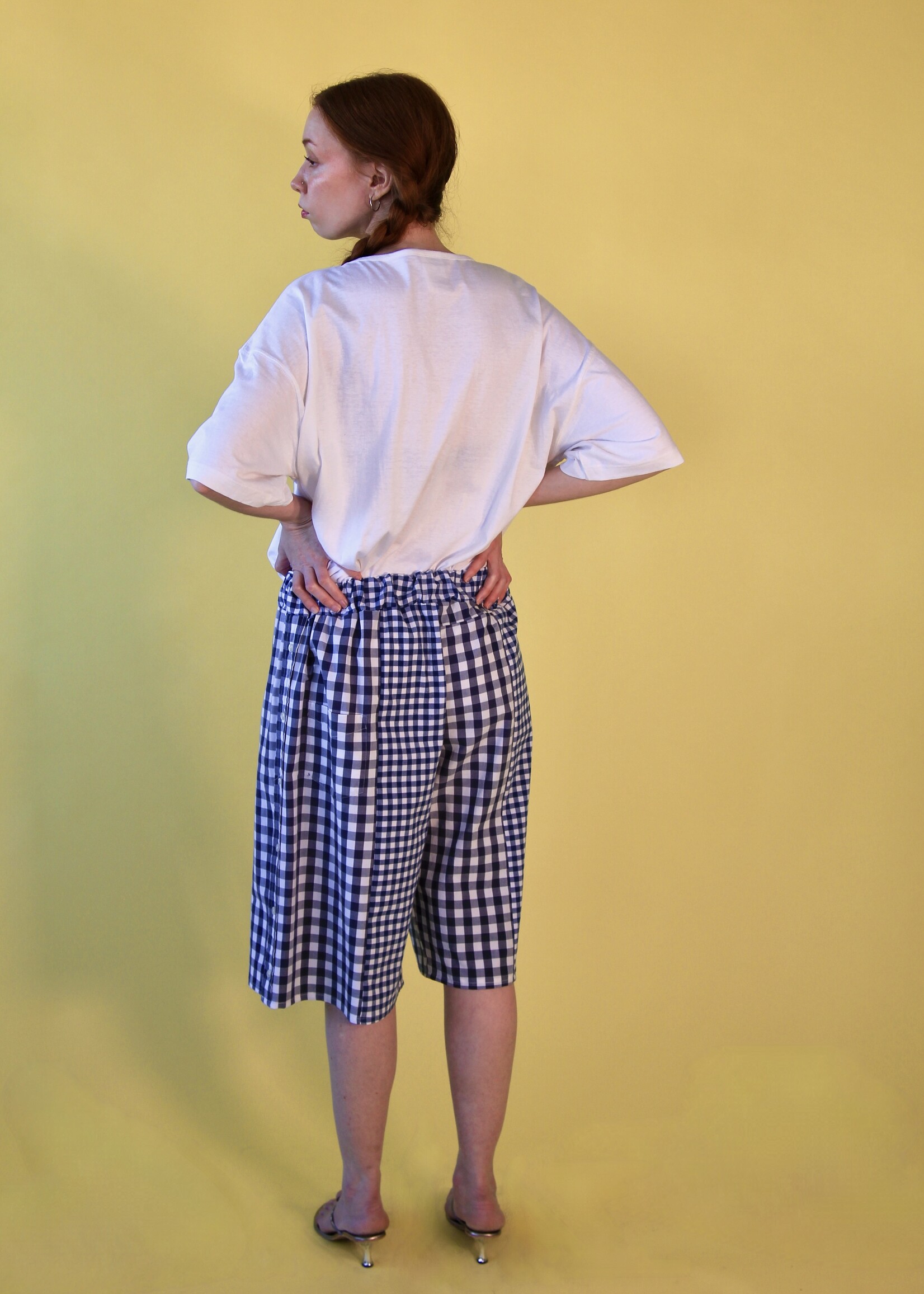 Studio Citizen Studio Citizen Upcycled Sailor Shorts - Blue Gingham M/L