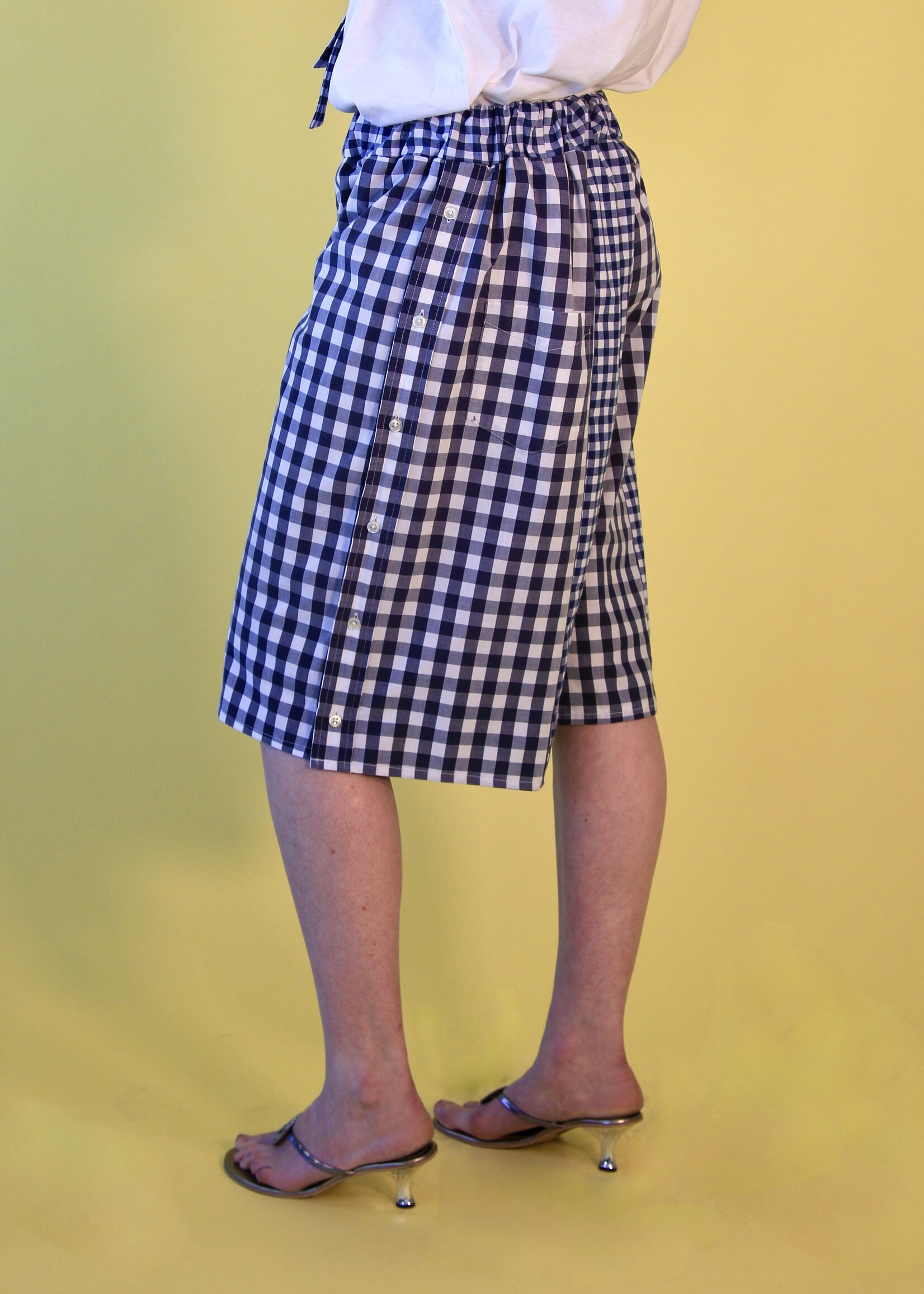 Studio Citizen Studio Citizen Upcycled Sailor Shorts - Blue Gingham M/L