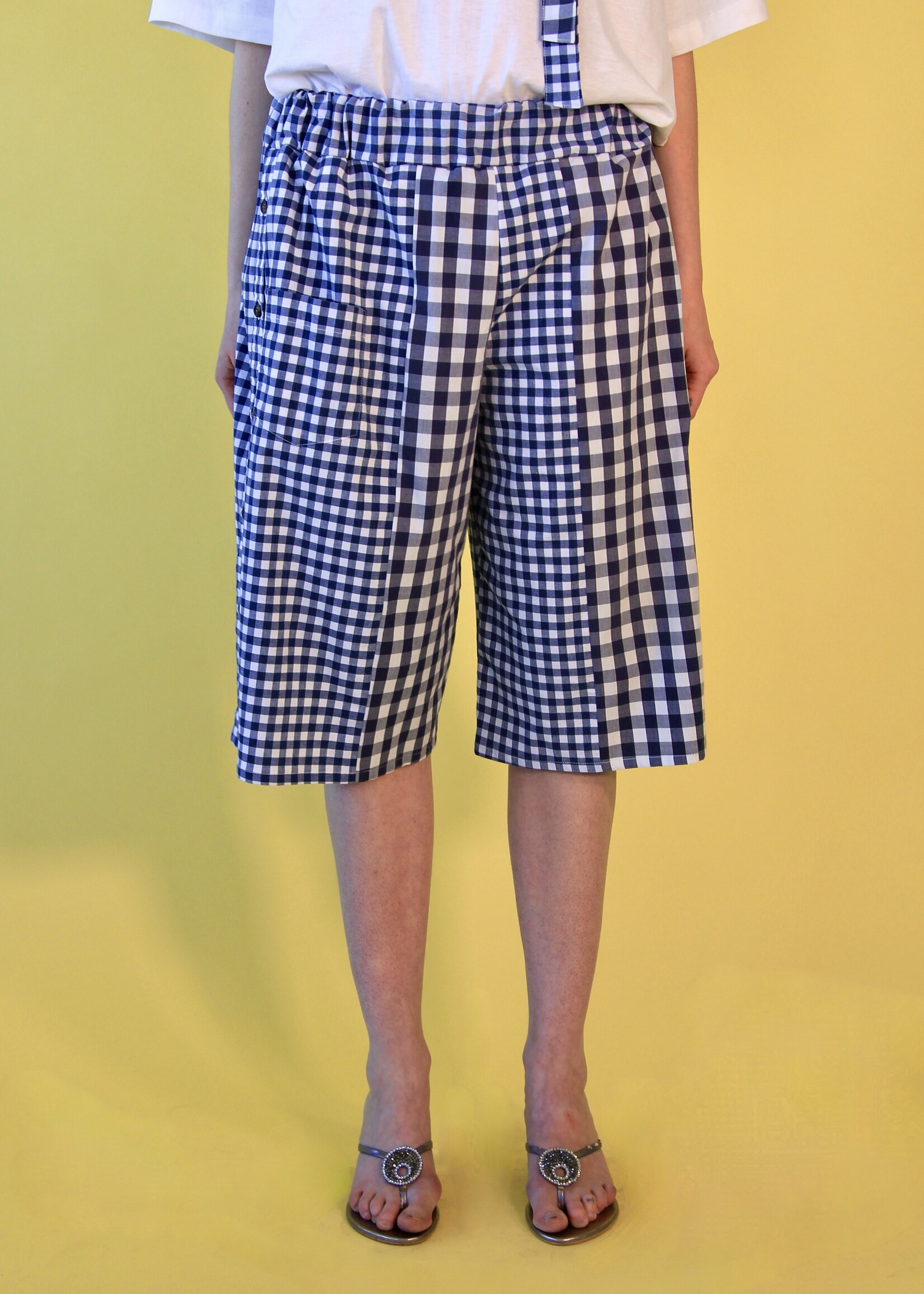 Studio Citizen Studio Citizen Upcycled Sailor Shorts - Blue Gingham M/L