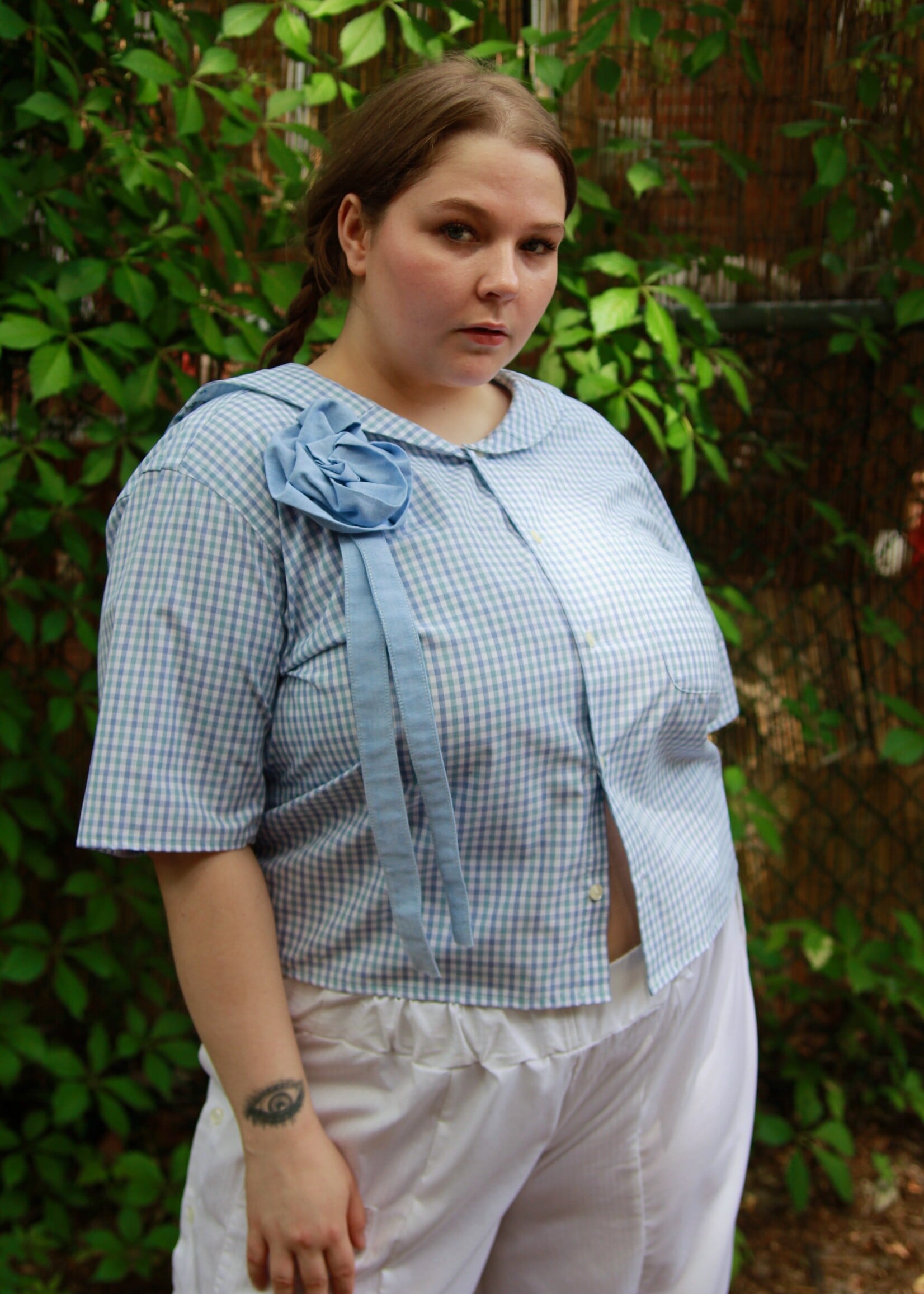 Studio Citizen Mole X Studio Citizen Upcycled Sailor Rosette Pin - Chambray