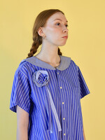 Studio Citizen Mole X Studio Citizen Upcycled Sailor Rosette Pin - Mixed Stripes