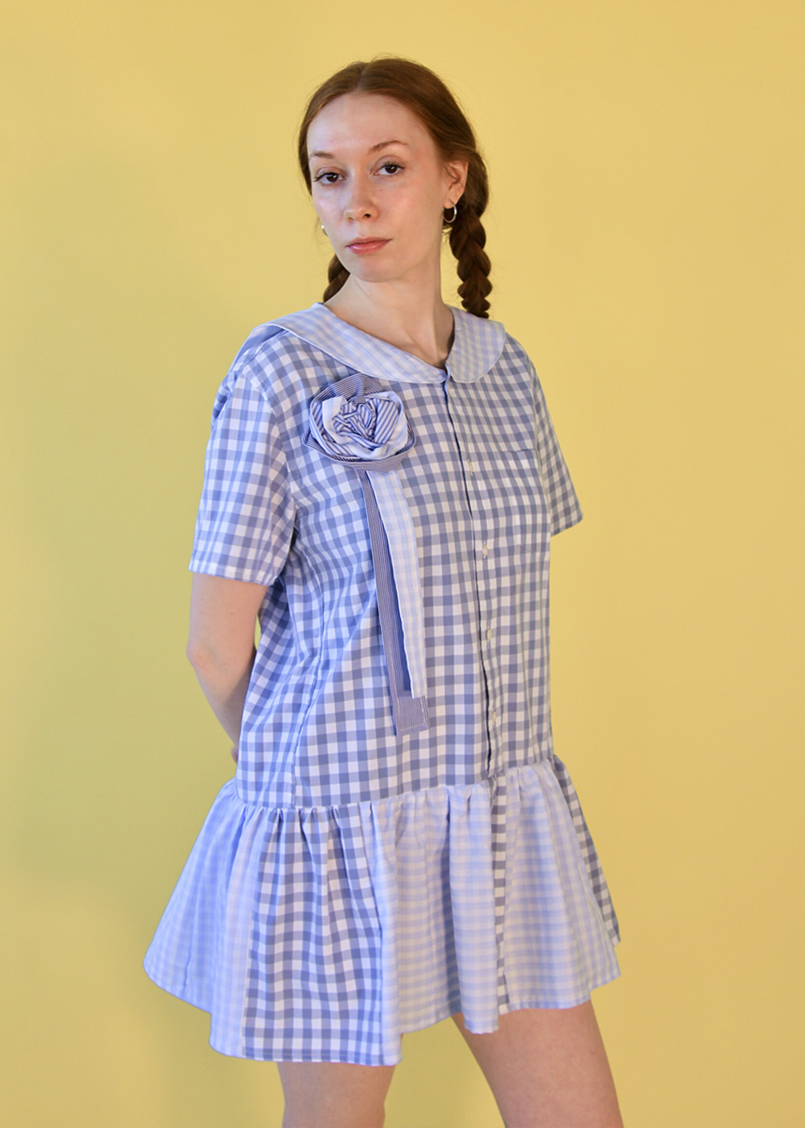 Studio Citizen Mole X Studio Citizen Upcycled Sailor Rosette Pin - Gingham + Stripes