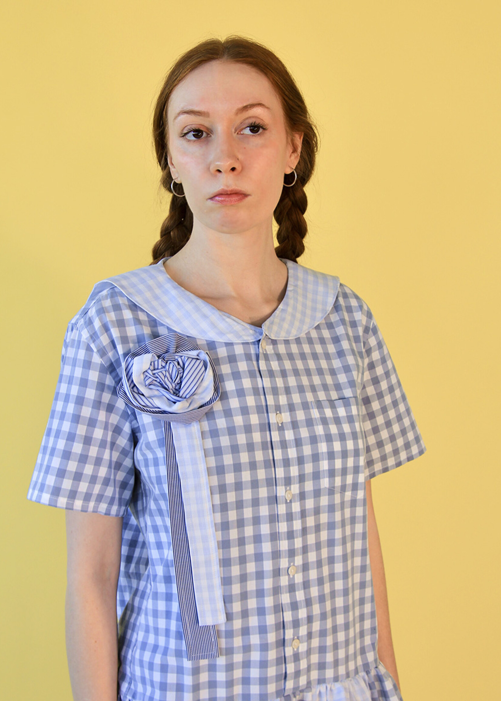 Studio Citizen Mole X Studio Citizen Upcycled Sailor Rosette Pin - Gingham + Stripes