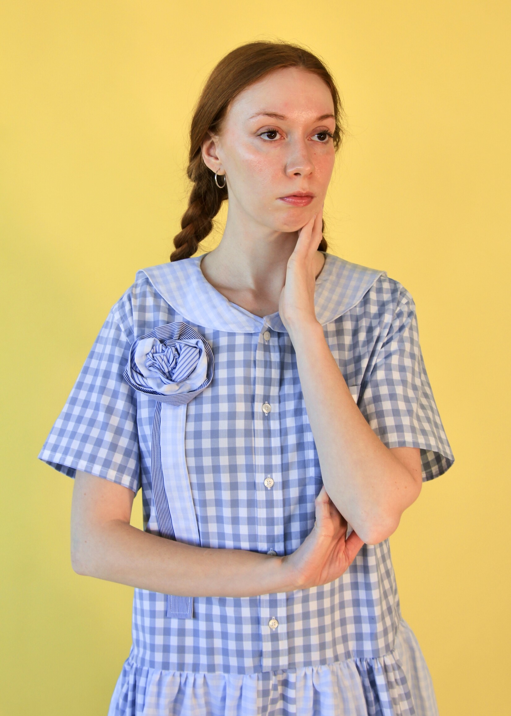 Studio Citizen Mole X Studio Citizen Upcycled Sailor Rosette Pin - Gingham + Stripes