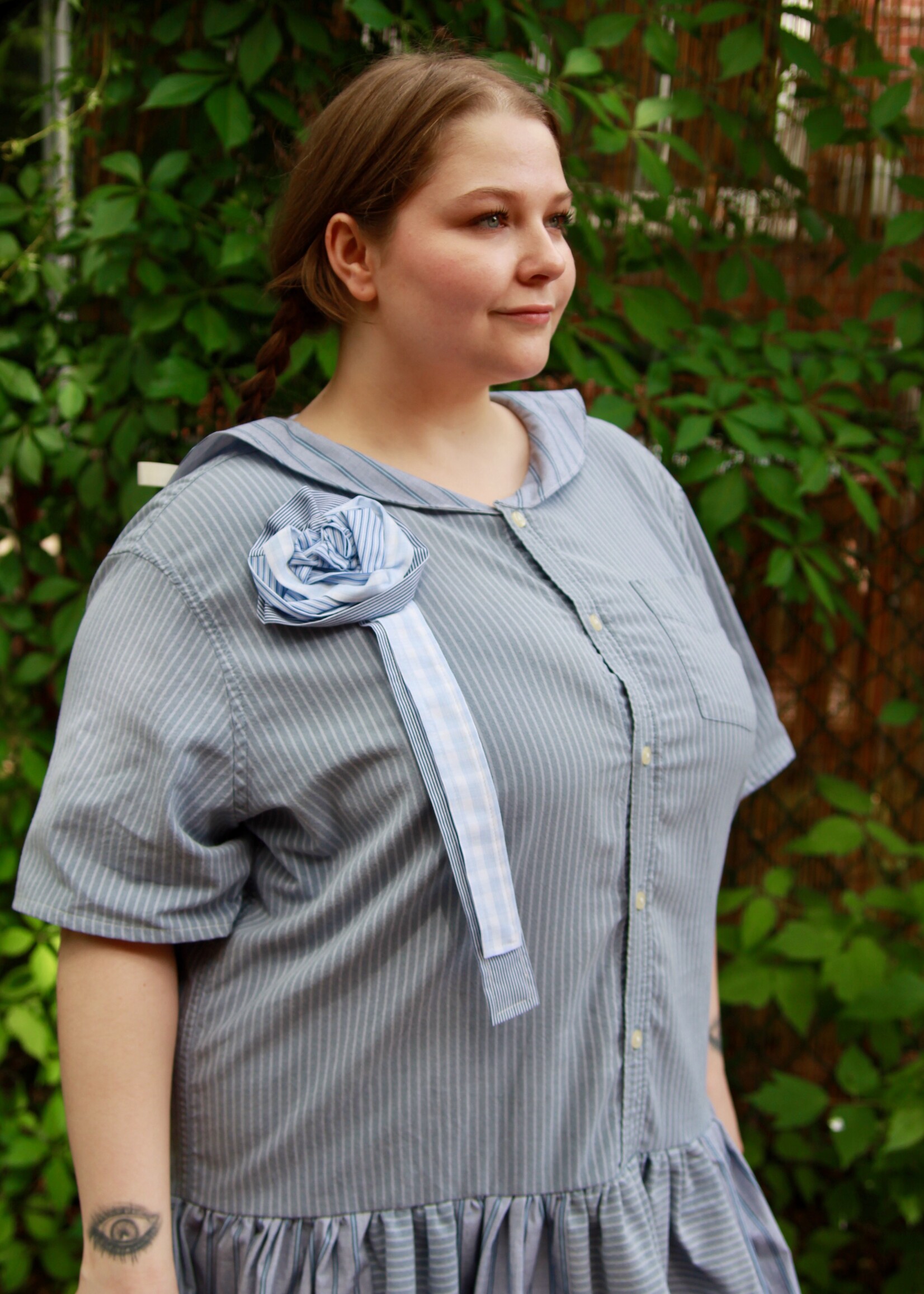 Studio Citizen Mole X Studio Citizen Upcycled Sailor Rosette Pin - Gingham + Stripes