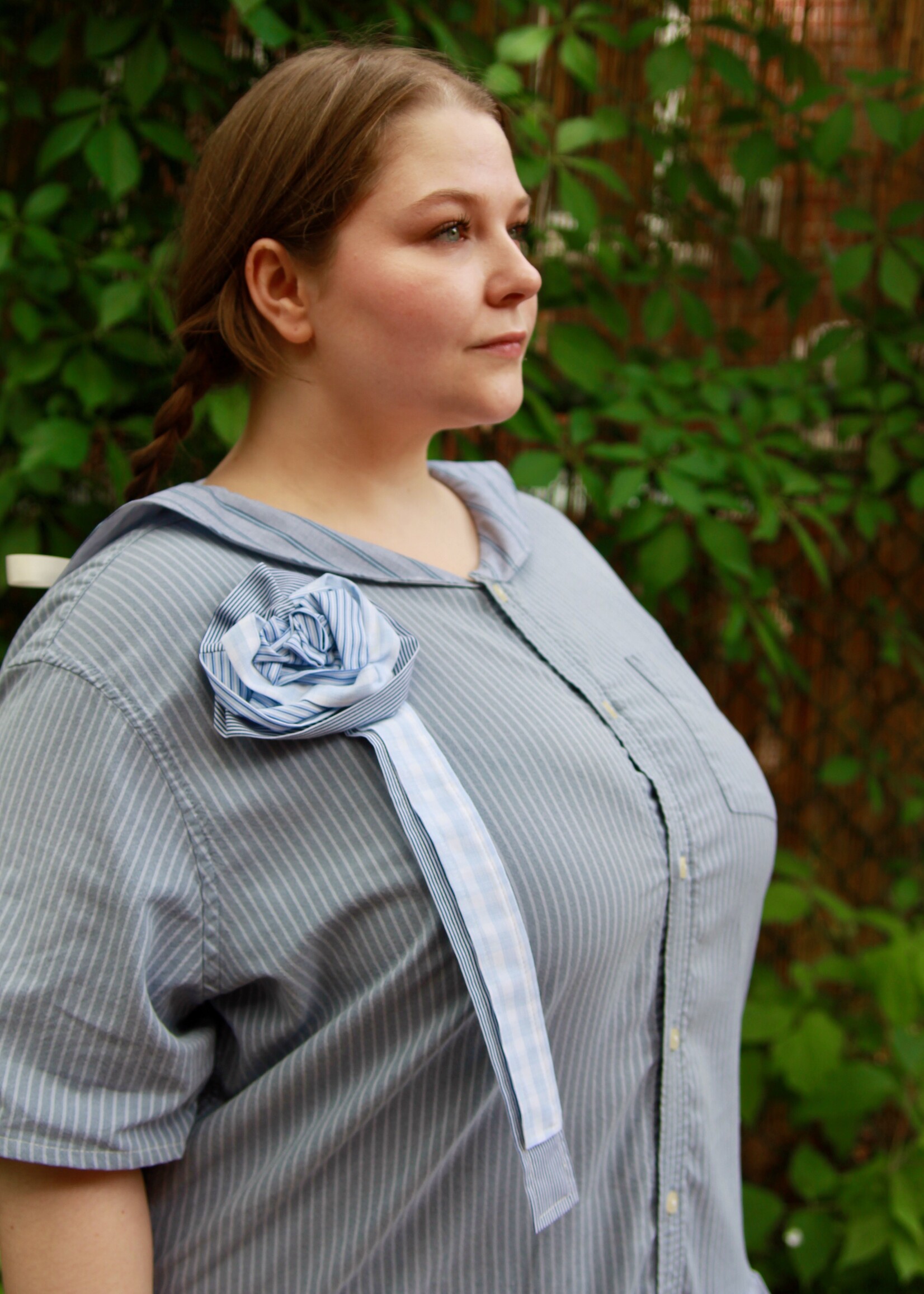 Studio Citizen Mole X Studio Citizen Upcycled Sailor Rosette Pin - Gingham + Stripes