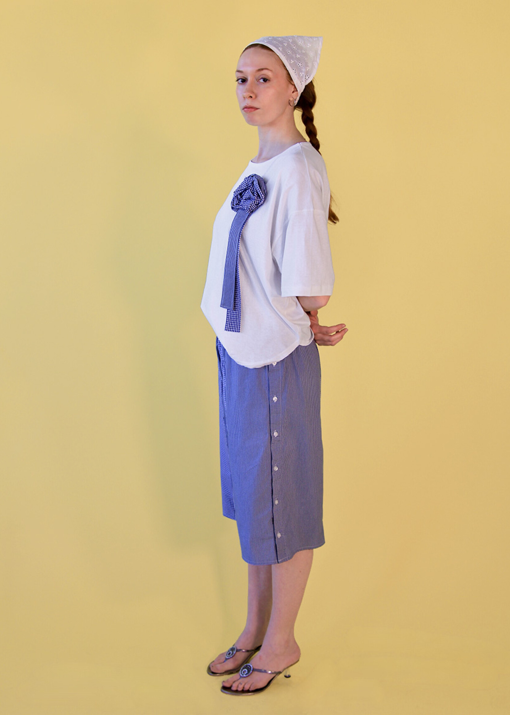 Studio Citizen Mole X Studio Citizen Upcycled Sailor Rosette Pin - Small Gingham