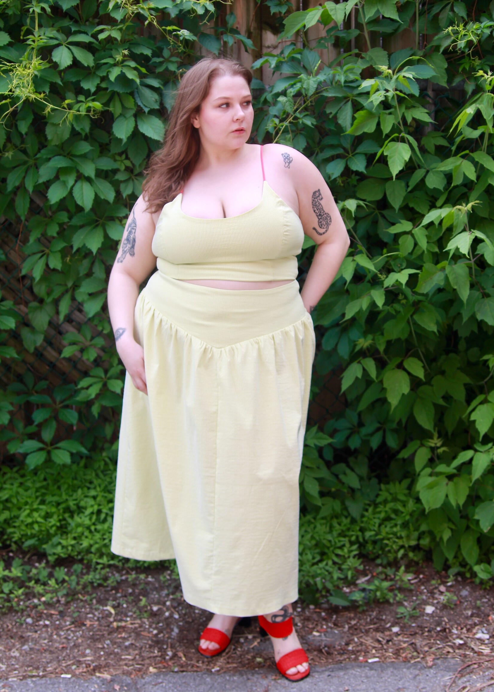 Studio Citizen Studio Citizen Maiden Skirt in Lime Pinstripe