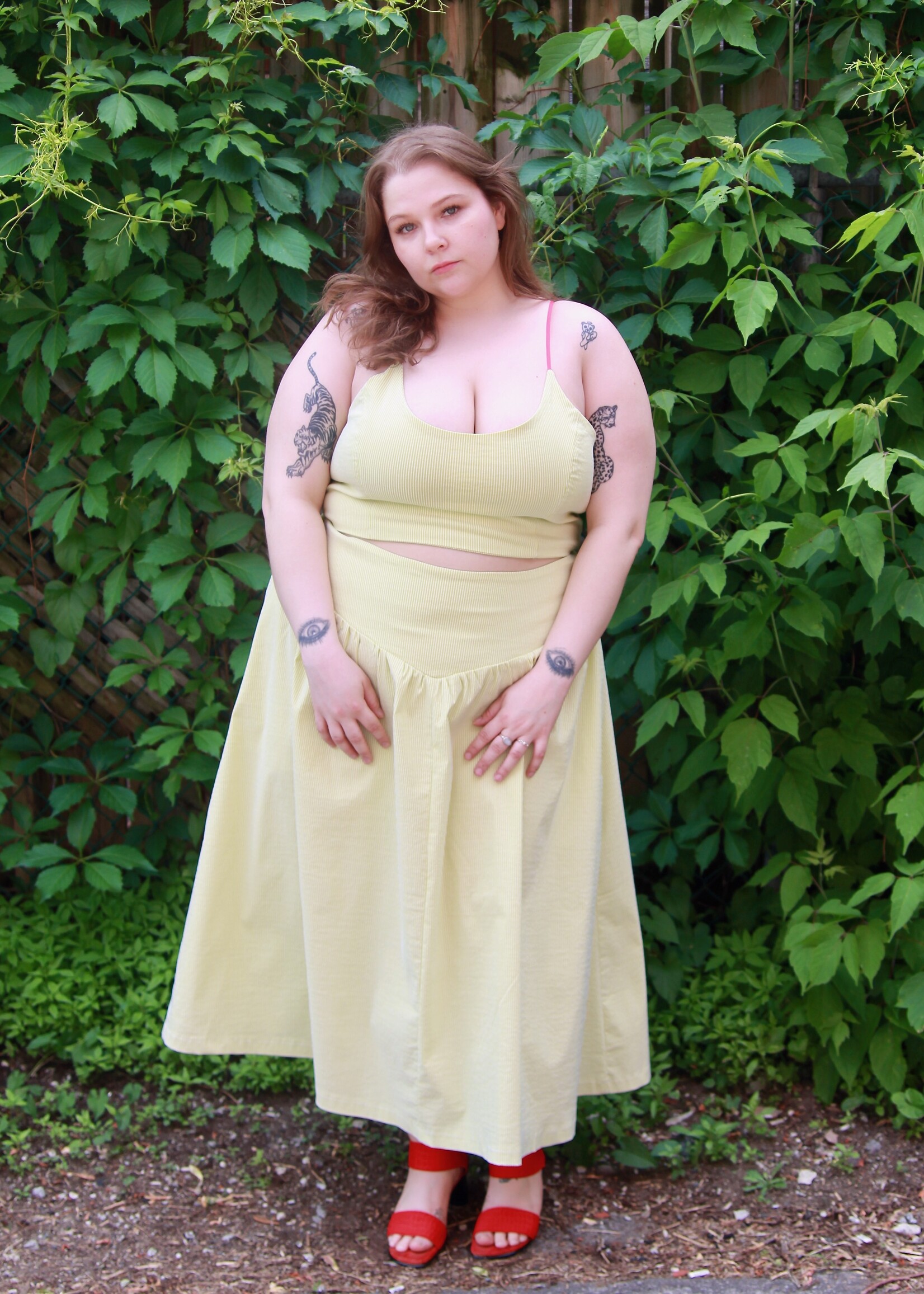 Studio Citizen Studio Citizen Maiden Skirt in Lime Pinstripe
