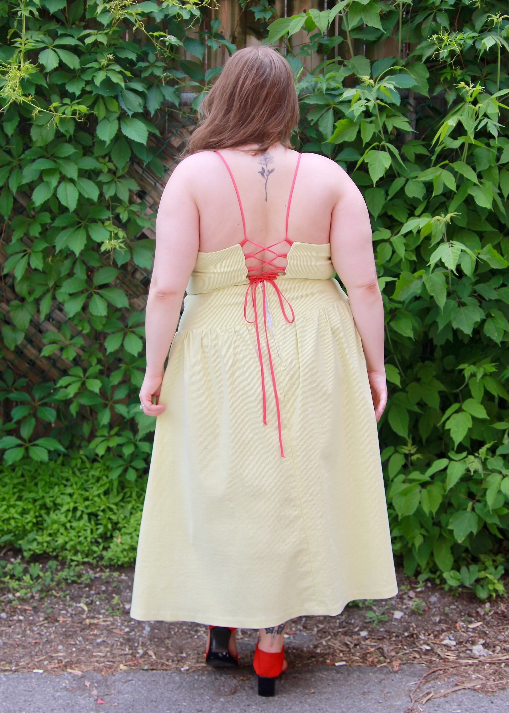 Studio Citizen Studio Citizen Maiden Skirt in Lime Pinstripe