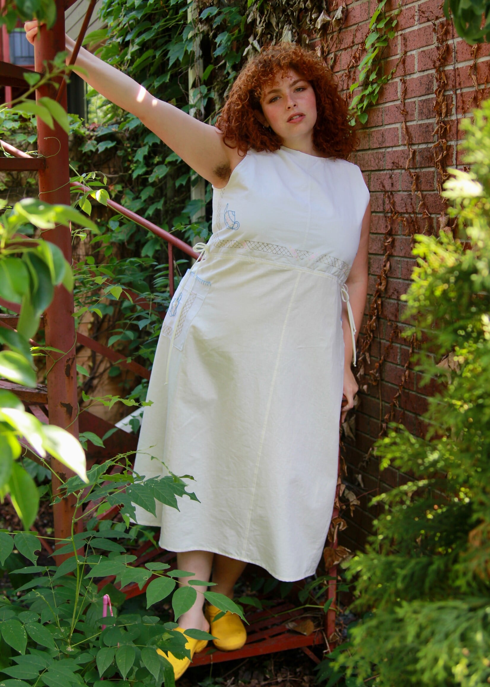 Studio Citizen Studio Citizen Upcycled Linen Dress - Tea Pots  - XL