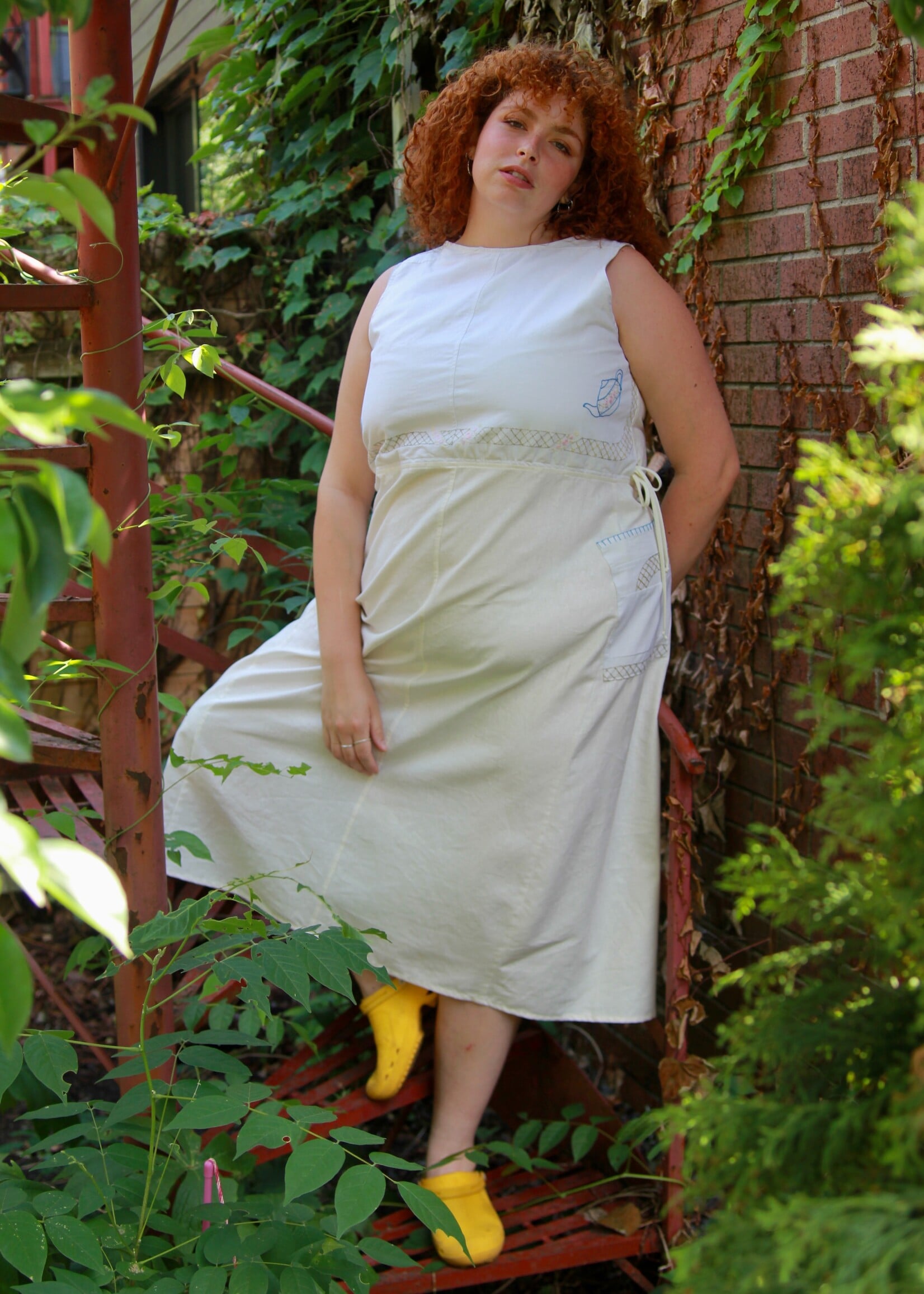 Studio Citizen Studio Citizen Upcycled Linen Dress - Tea Pots  - XL