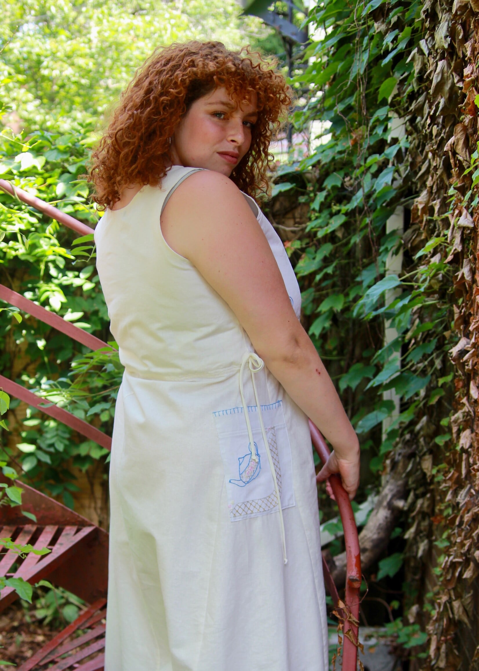 Studio Citizen Studio Citizen Upcycled Linen Dress - Tea Pots  - XL