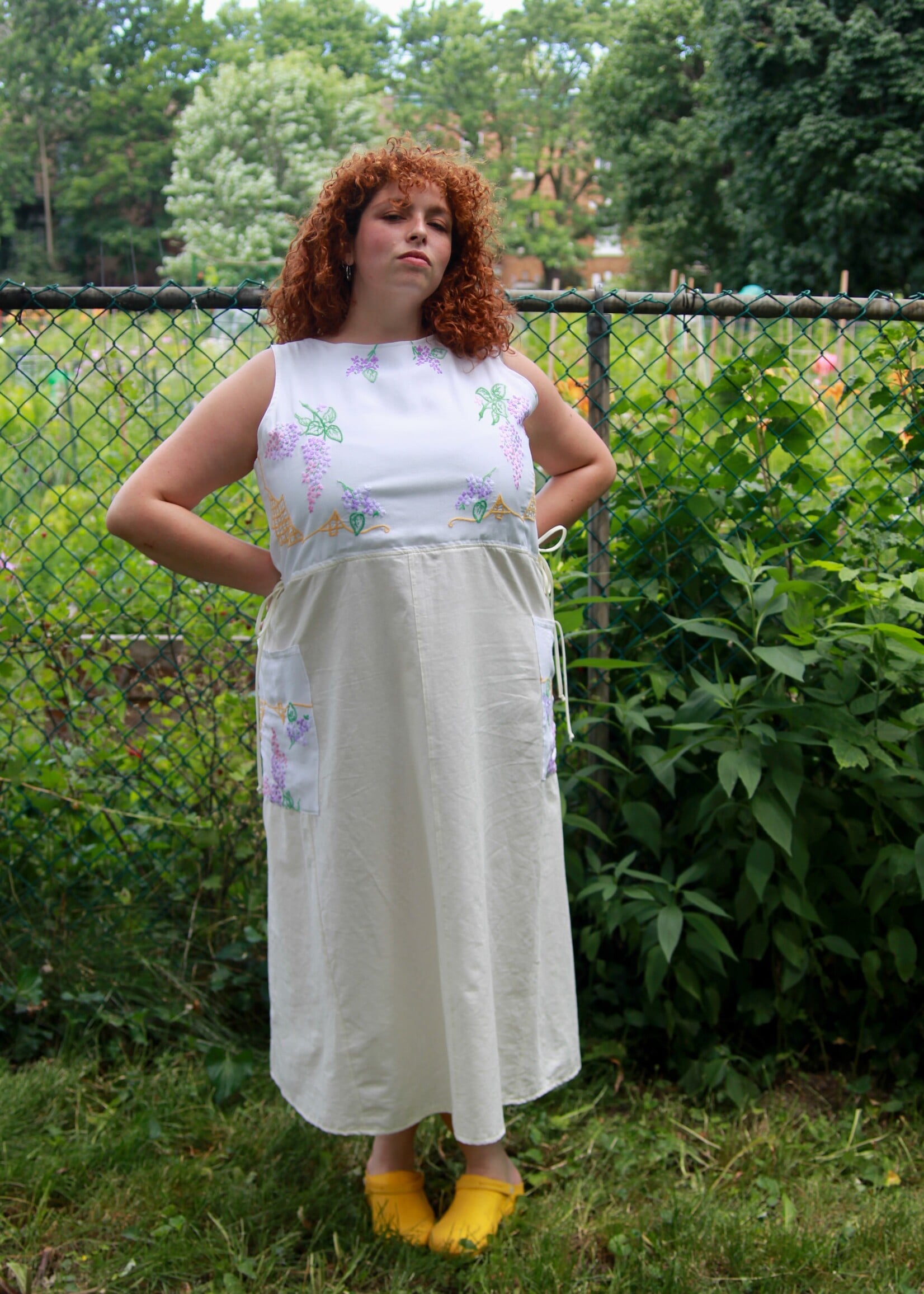 Studio Citizen Studio Citizen Upcycled Linen Dress - Purple Flowers  - XL