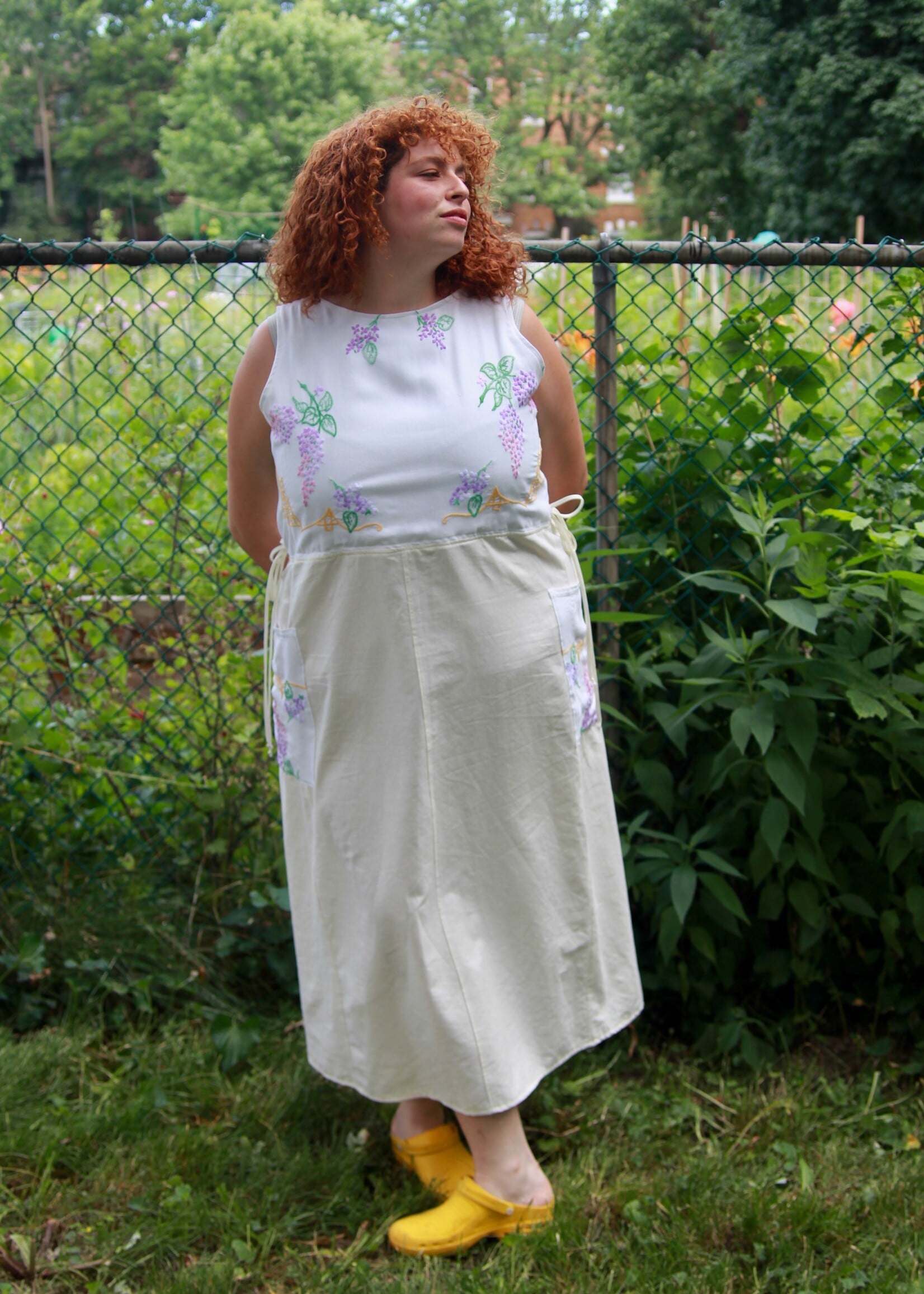 Studio Citizen Studio Citizen Upcycled Linen Dress - Purple Flowers  - XL