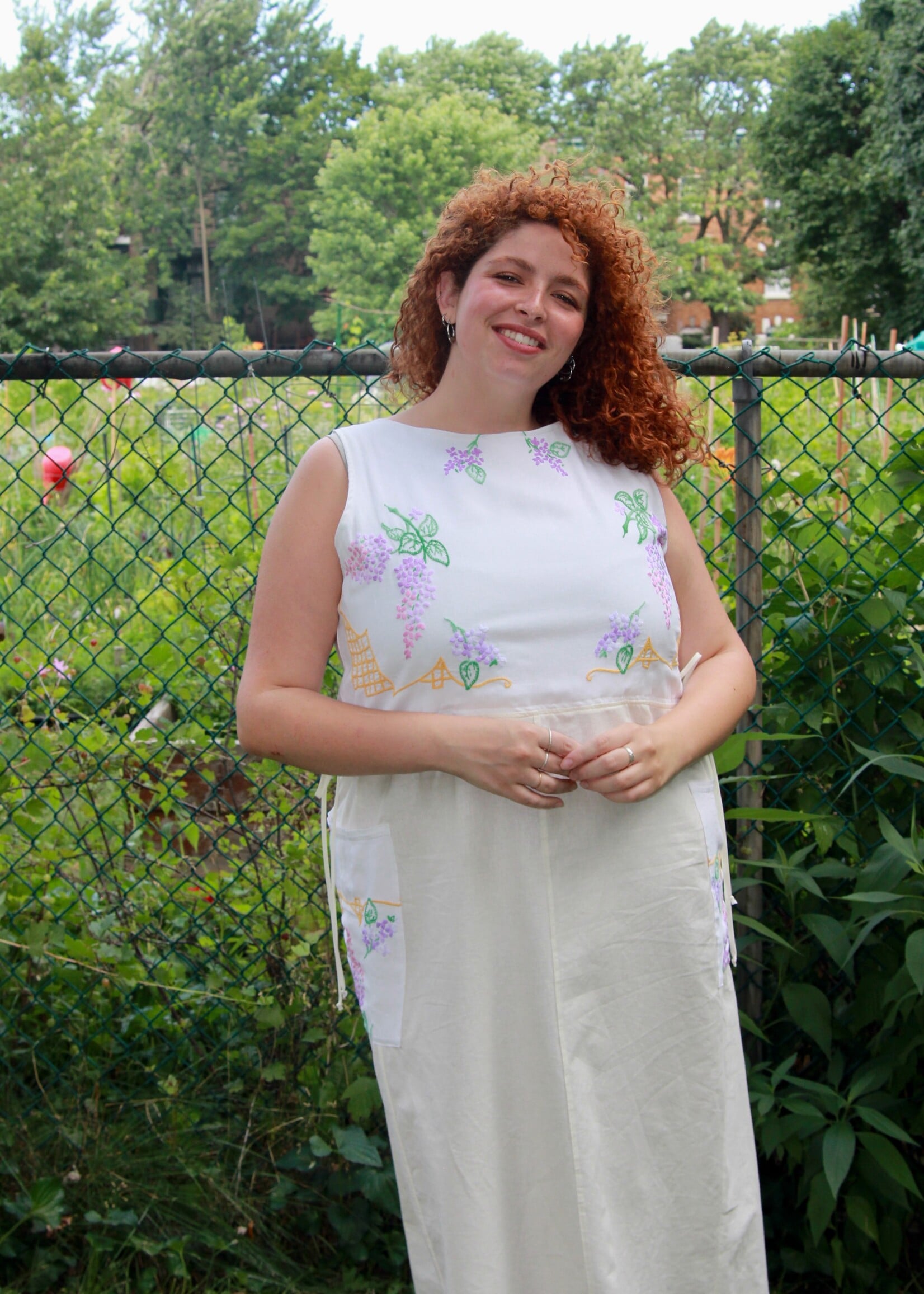 Studio Citizen Studio Citizen Upcycled Linen Dress - Purple Flowers  - XL