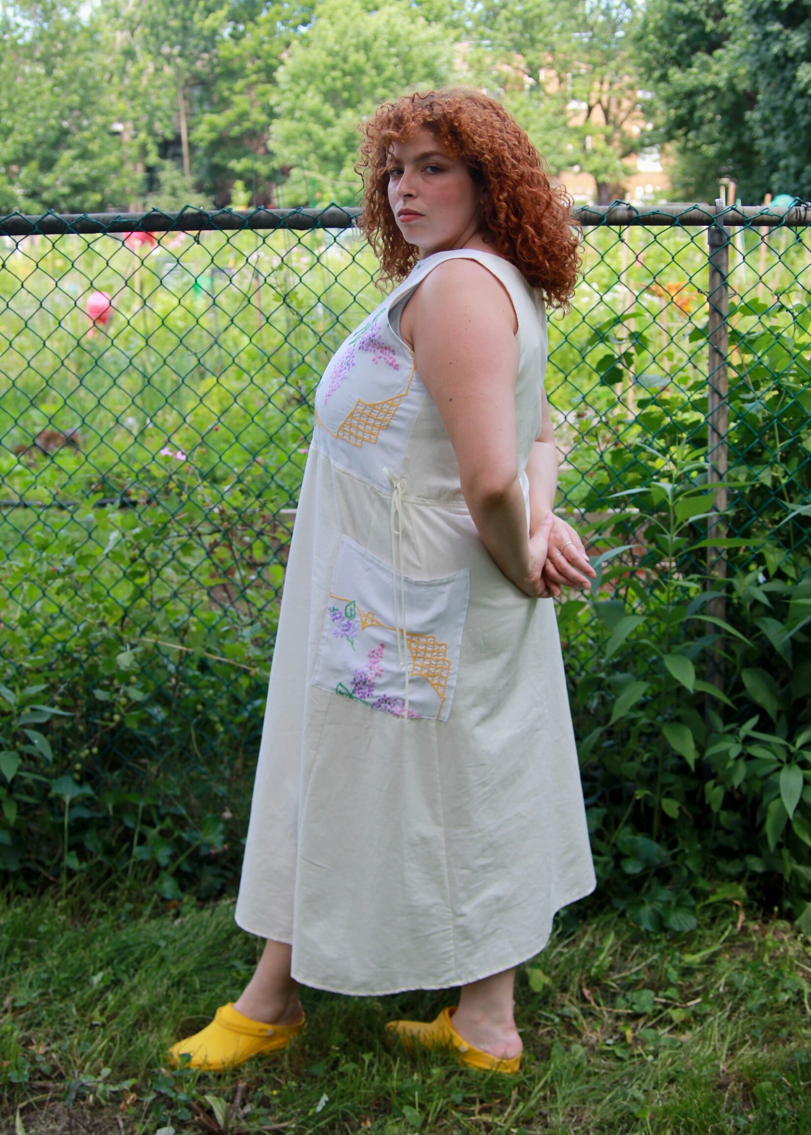 Studio Citizen Studio Citizen Upcycled Linen Dress - Purple Flowers  - XL