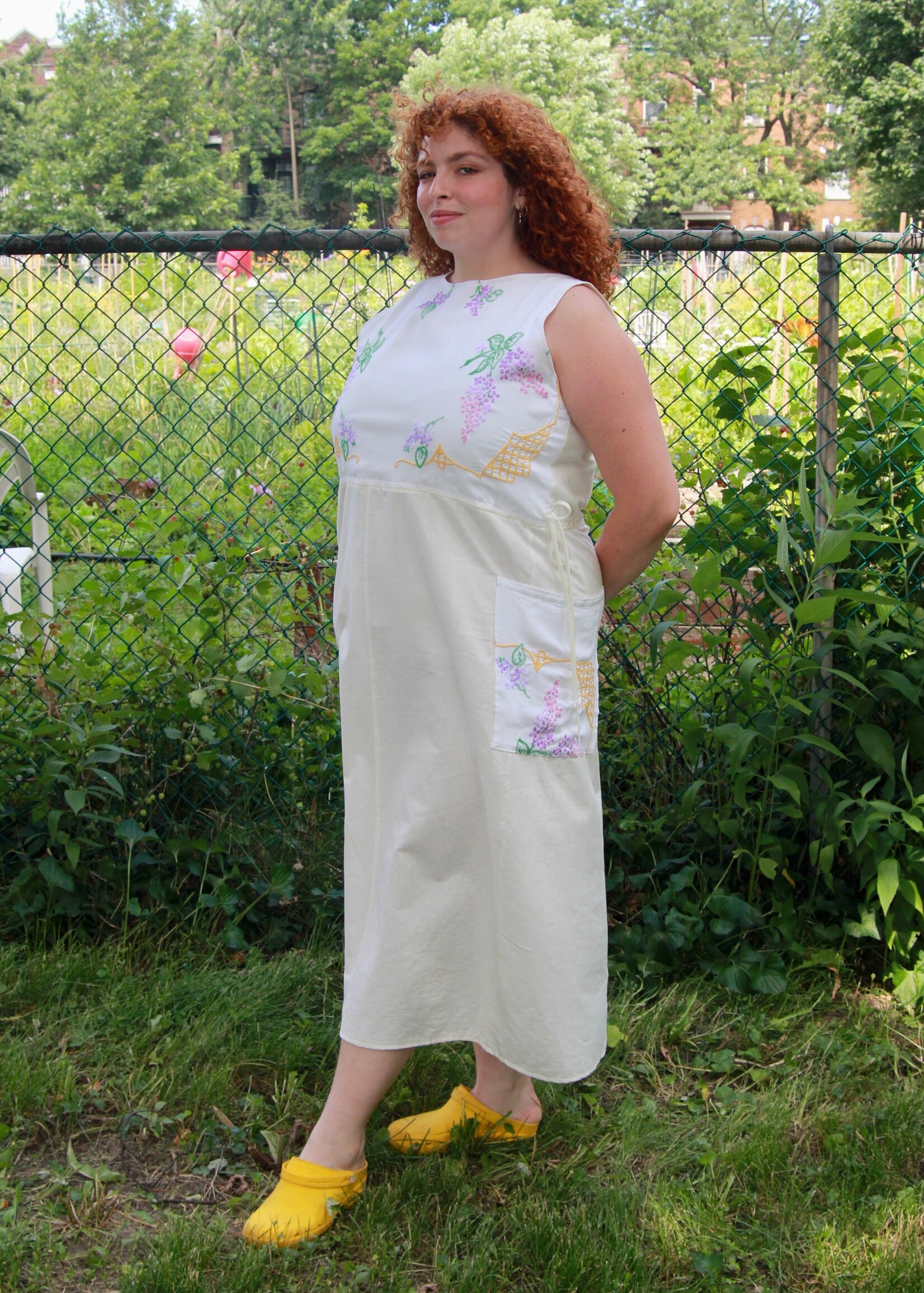 Studio Citizen Studio Citizen Upcycled Linen Dress - Purple Flowers  - XL