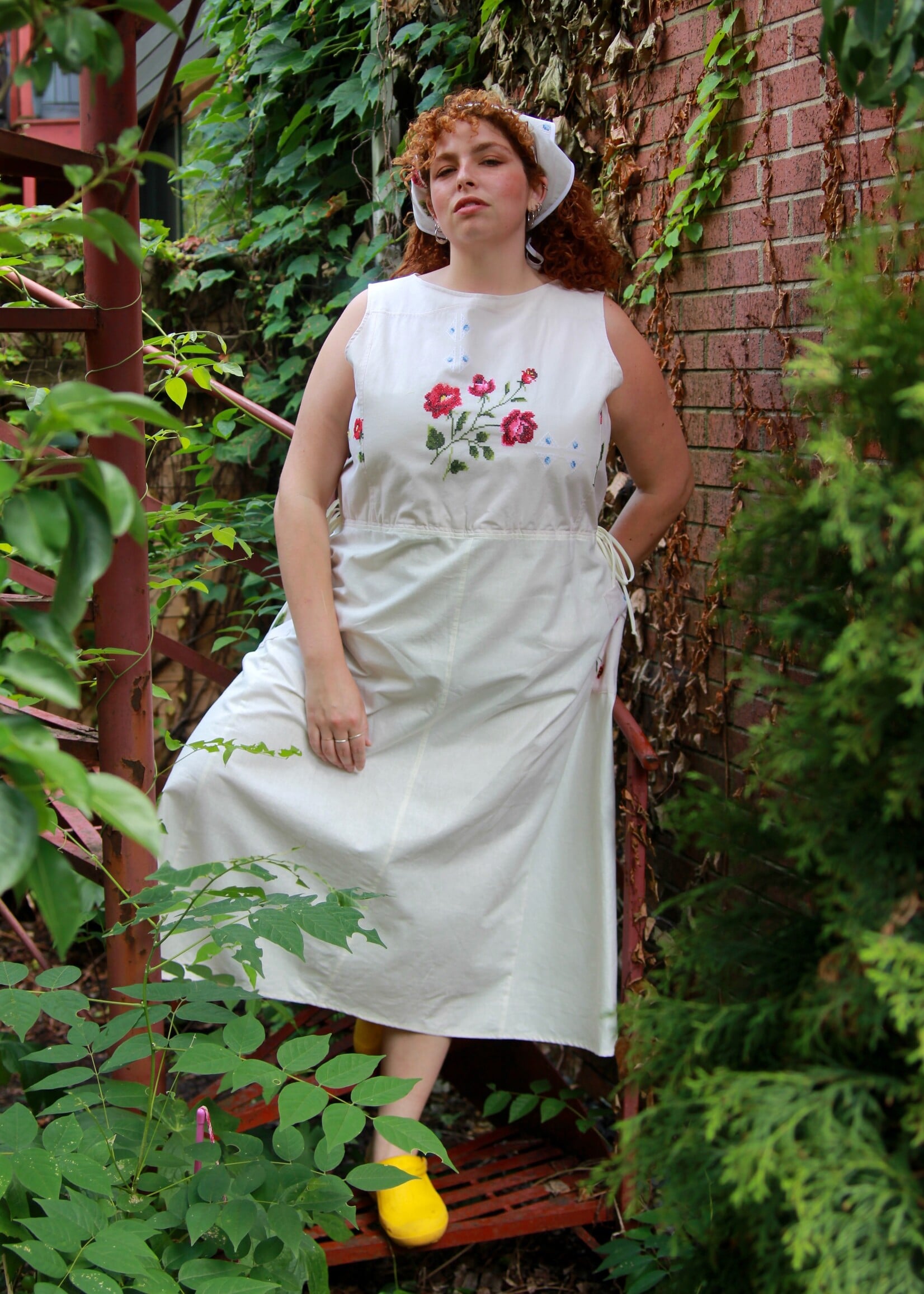 Studio Citizen Studio Citizen Upcycled Linen Dress - Roses  - XXL