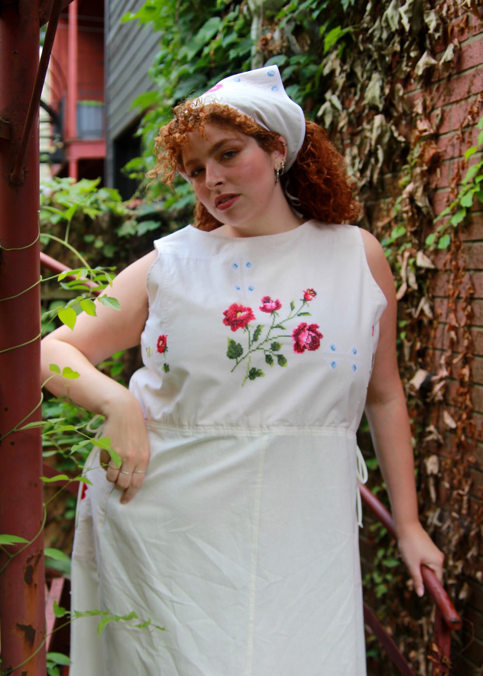 Studio Citizen Studio Citizen Upcycled Linen Dress - Roses  - XXL