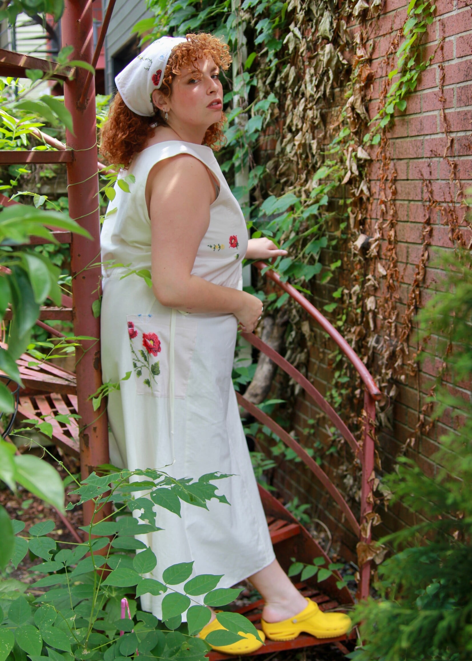 Studio Citizen Studio Citizen Upcycled Linen Dress - Roses  - XXL