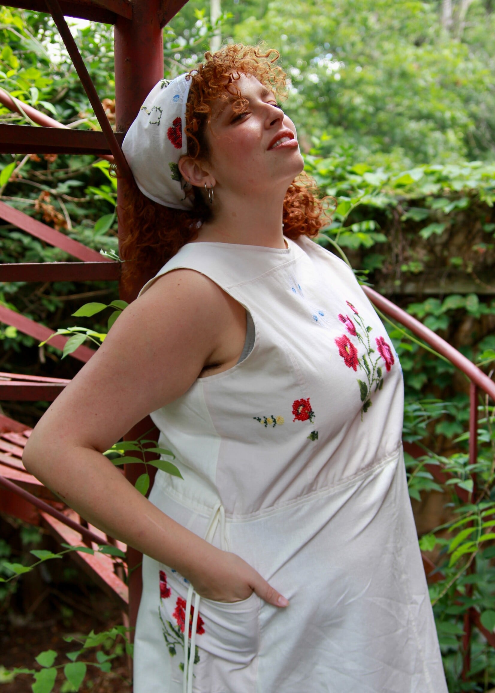 Studio Citizen Studio Citizen Upcycled Linen Dress - Roses  - XXL