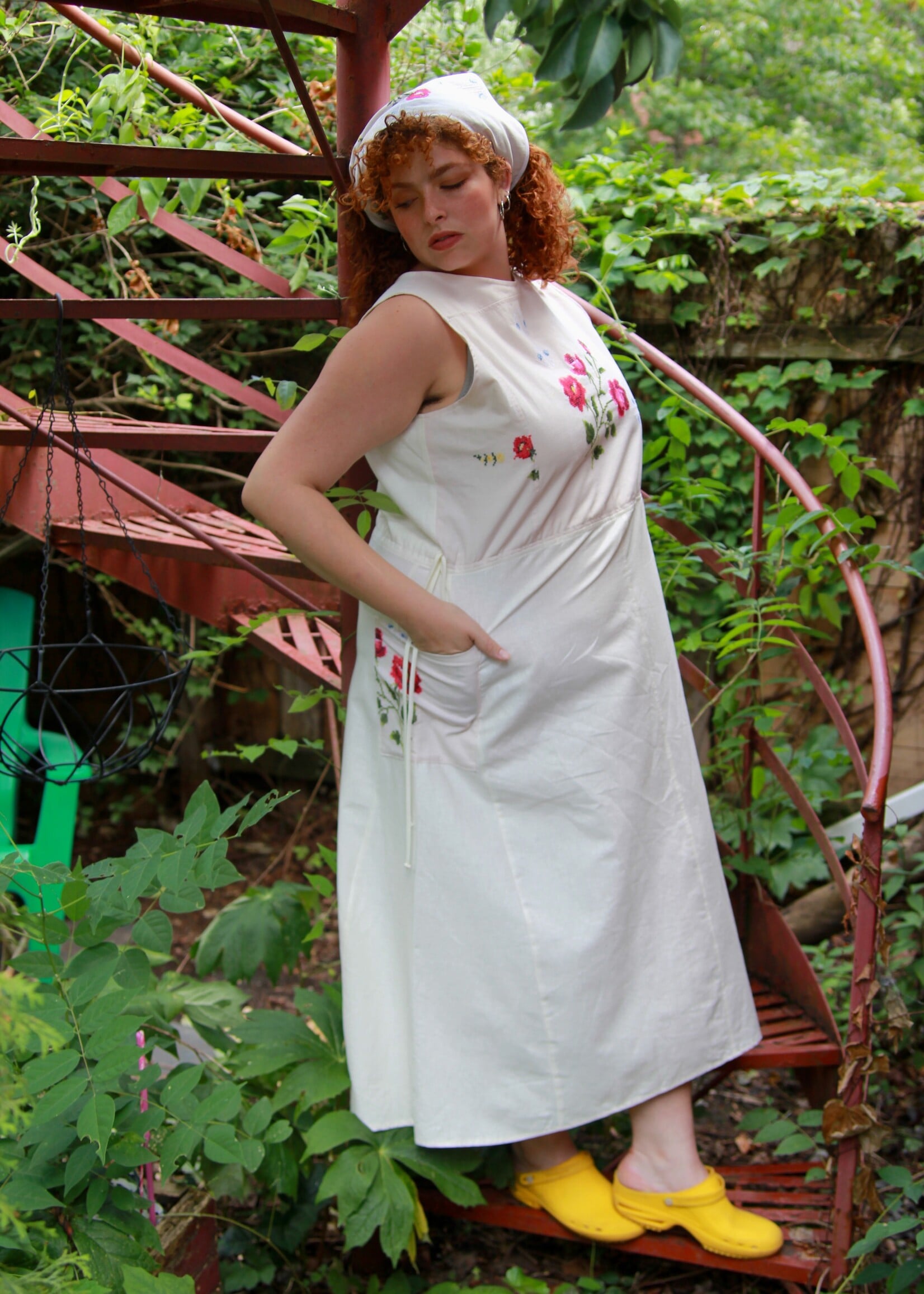 Studio Citizen Studio Citizen Upcycled Linen Dress - Roses  - XXL