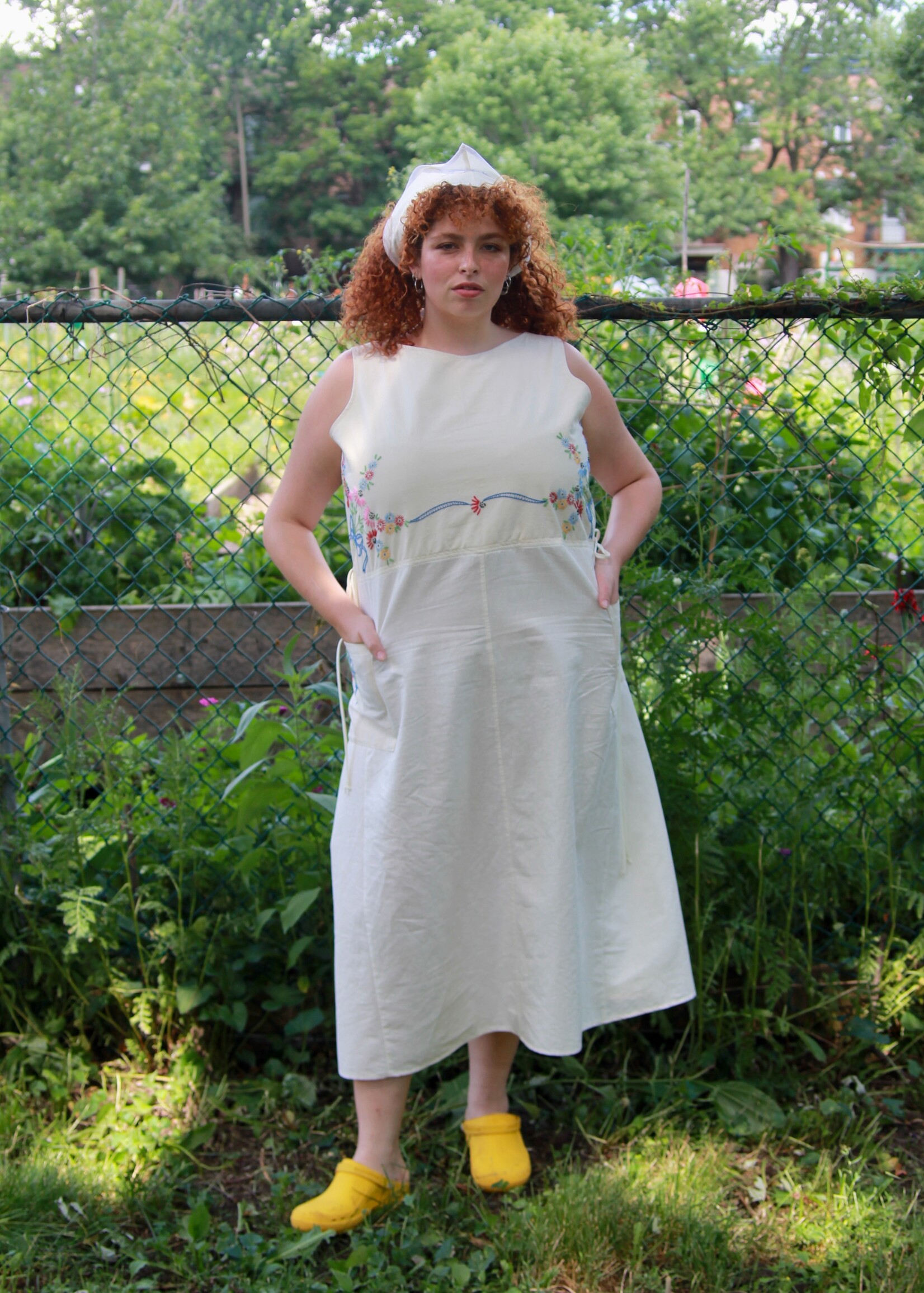 Studio Citizen Studio Citizen Upcycled Linen Dress - Bows  - XXL