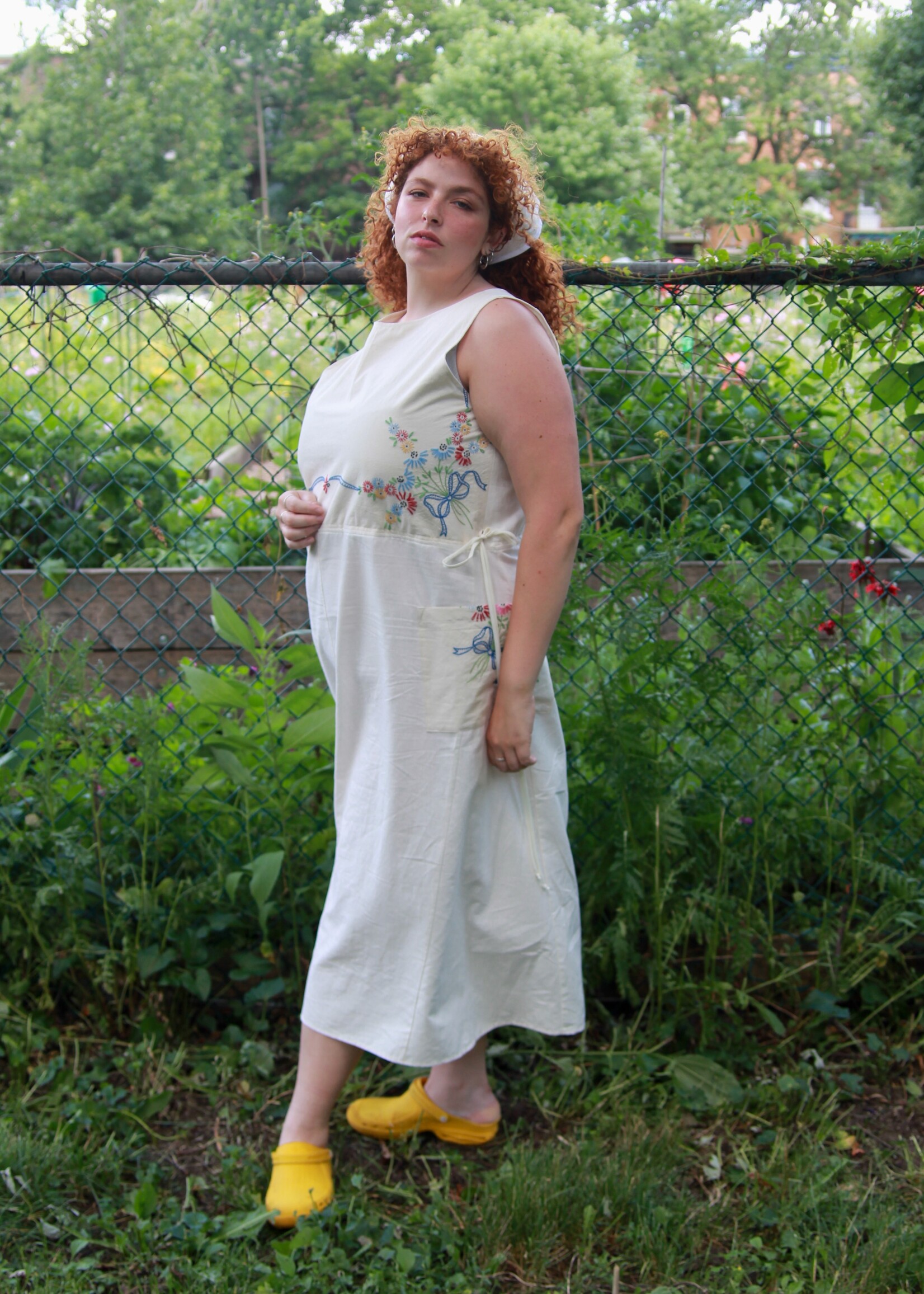 Studio Citizen Studio Citizen Upcycled Linen Dress - Bows  - XXL