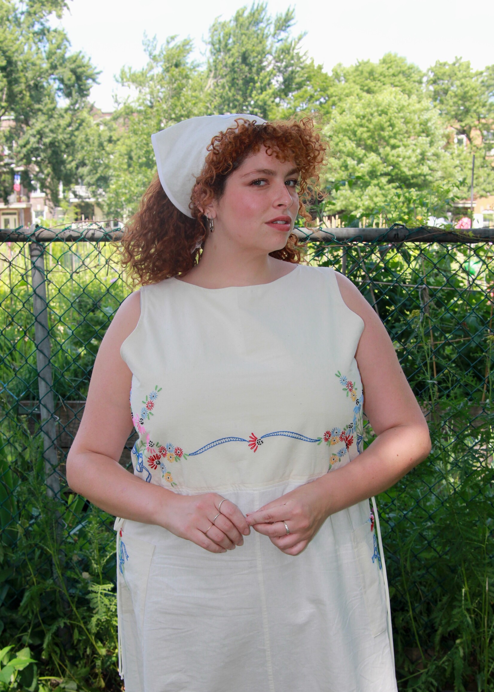 Studio Citizen Studio Citizen Upcycled Linen Dress - Bows  - XXL