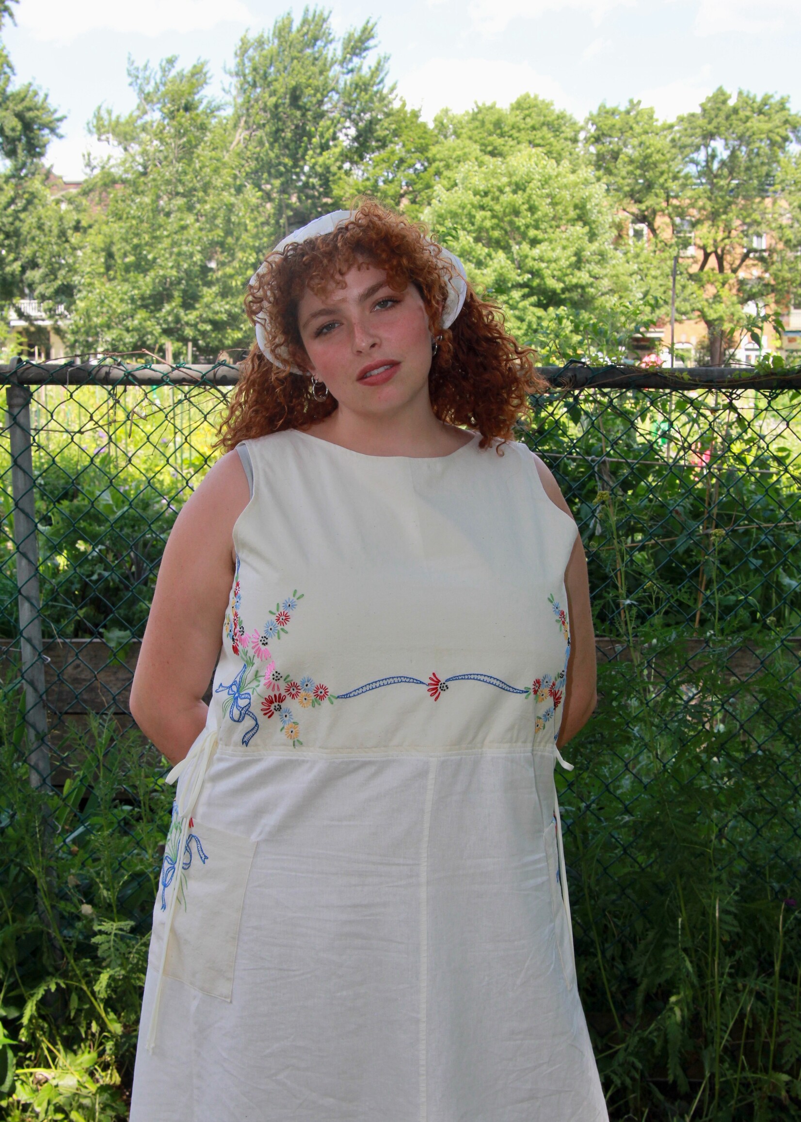 Studio Citizen Studio Citizen Upcycled Linen Dress - Bows  - XXL