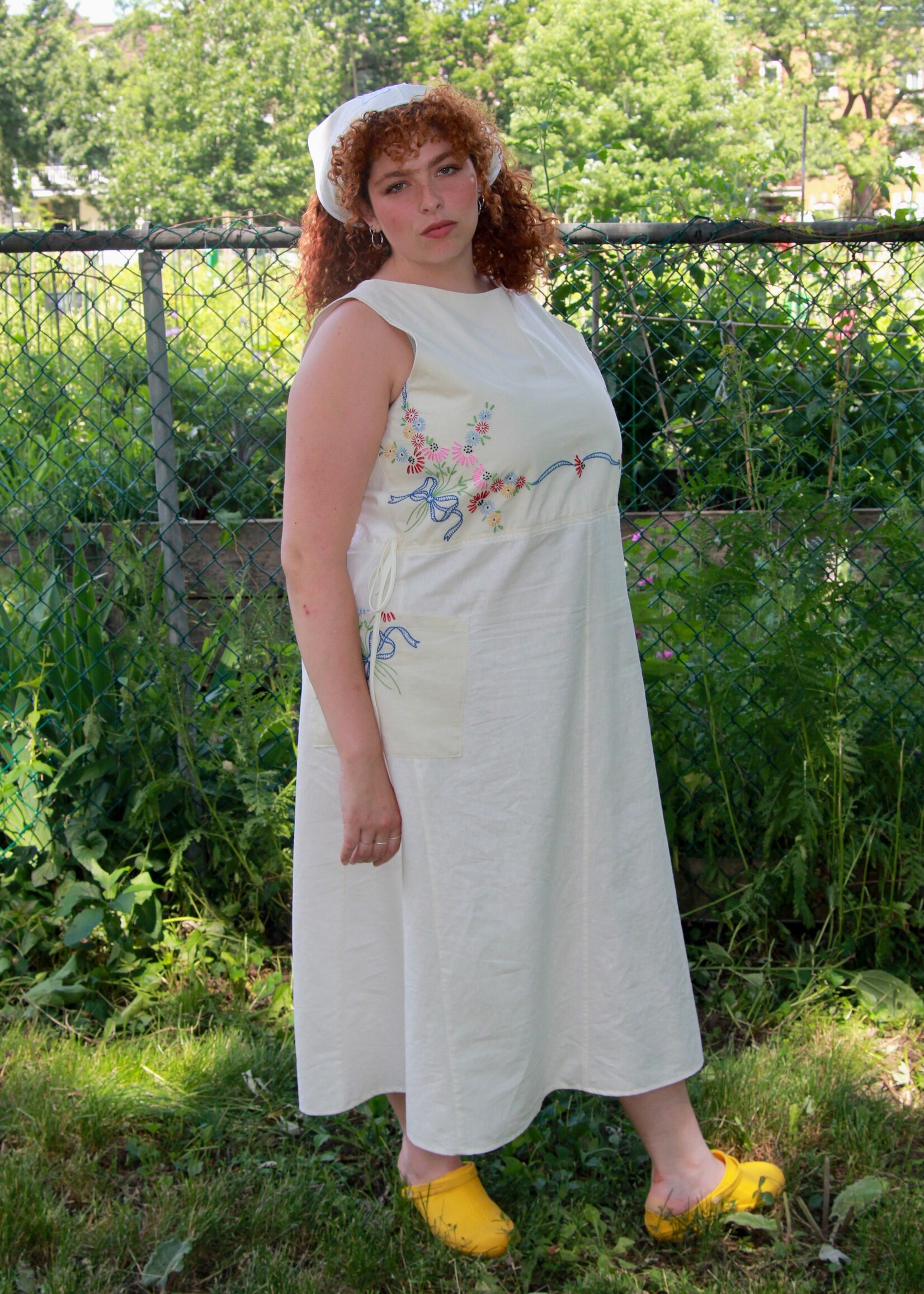Studio Citizen Studio Citizen Upcycled Linen Dress - Bows  - XXL