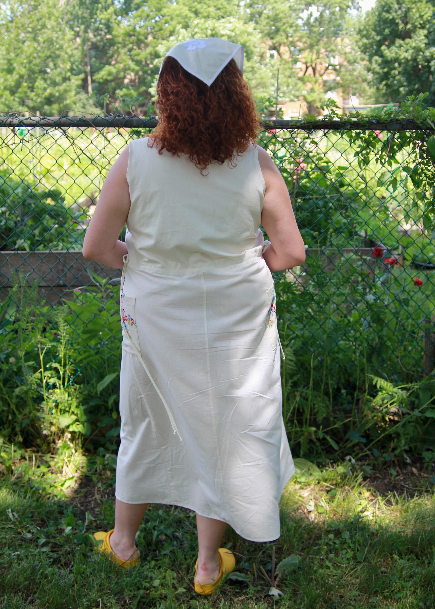Studio Citizen Studio Citizen Upcycled Linen Dress - Bows  - XXL
