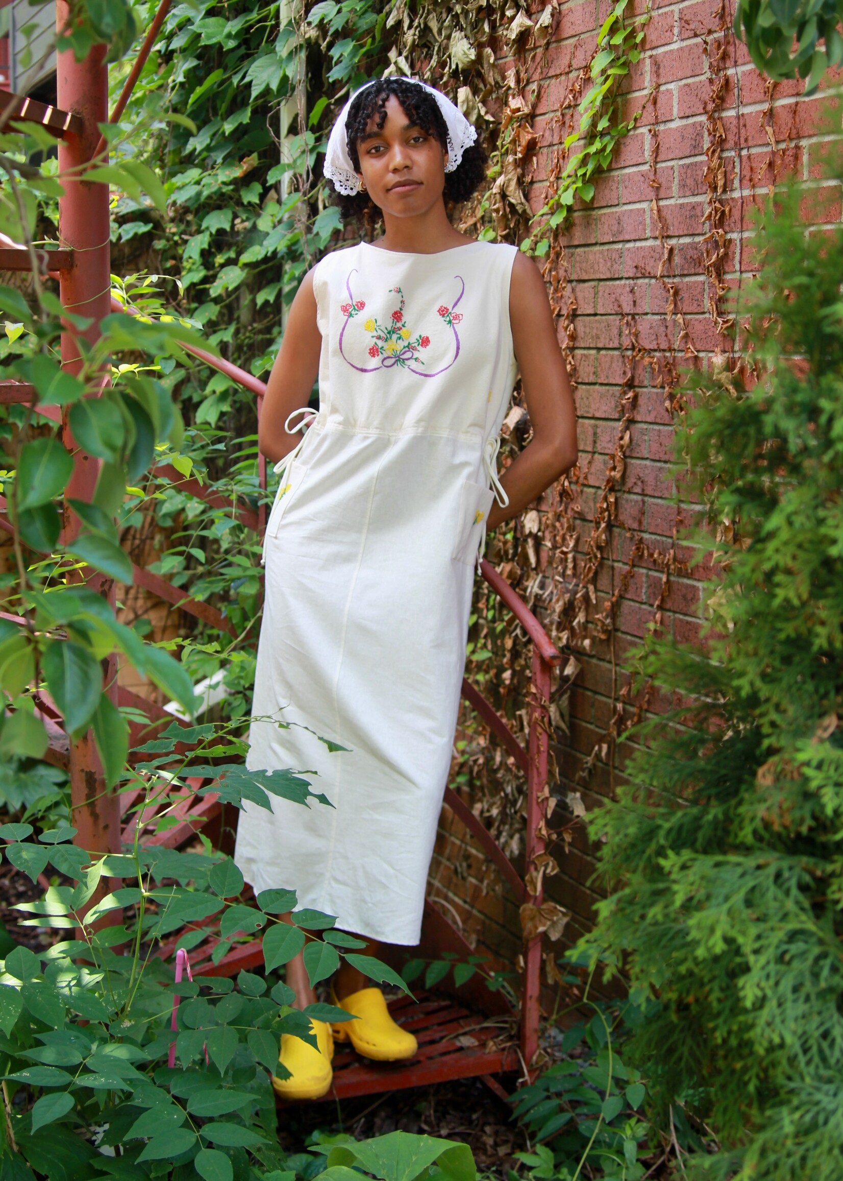 Studio Citizen Studio Citizen Upcycled Linen Dress - Purple Bow  - S