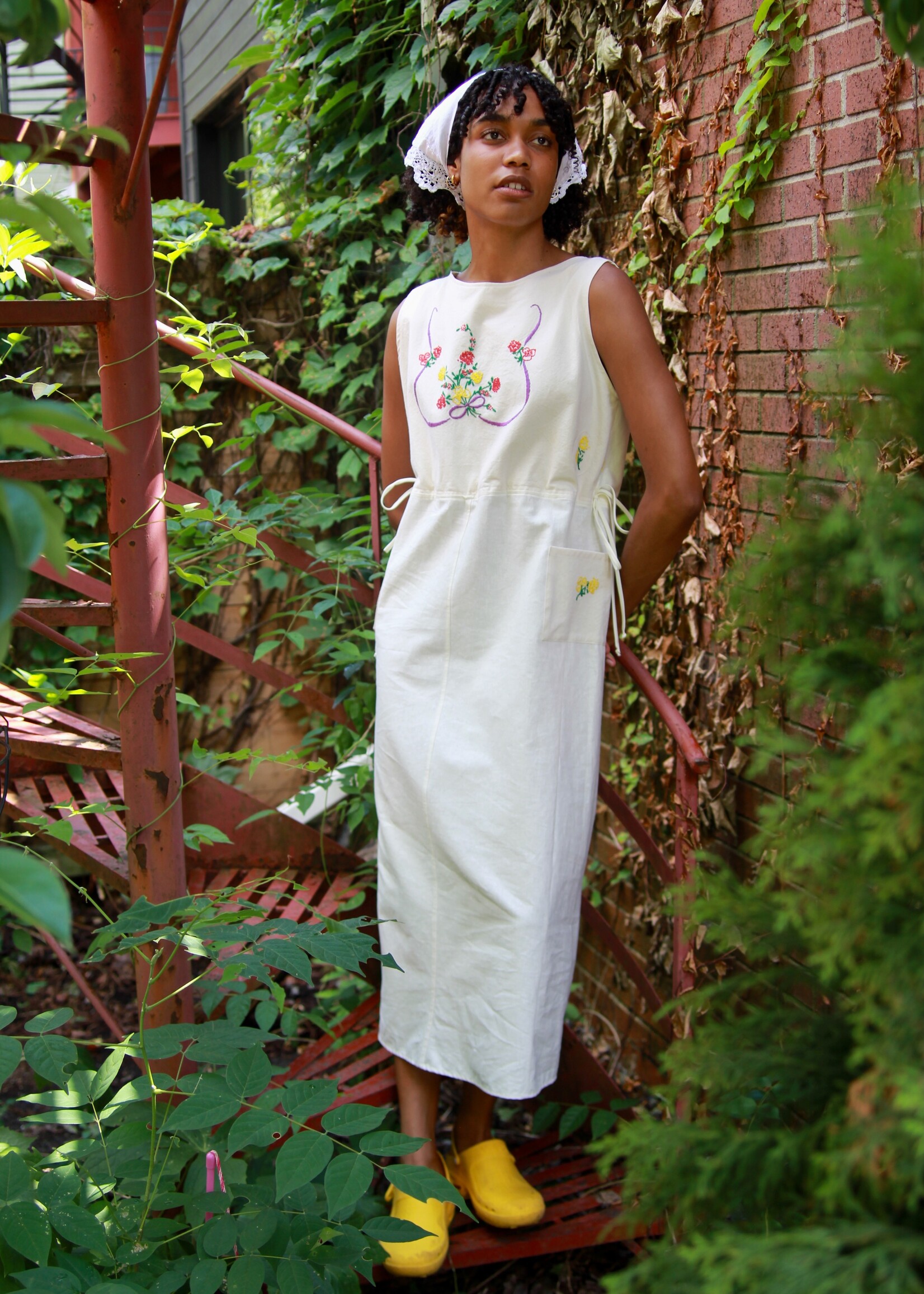 Studio Citizen Studio Citizen Upcycled Linen Dress - Purple Bow  - S