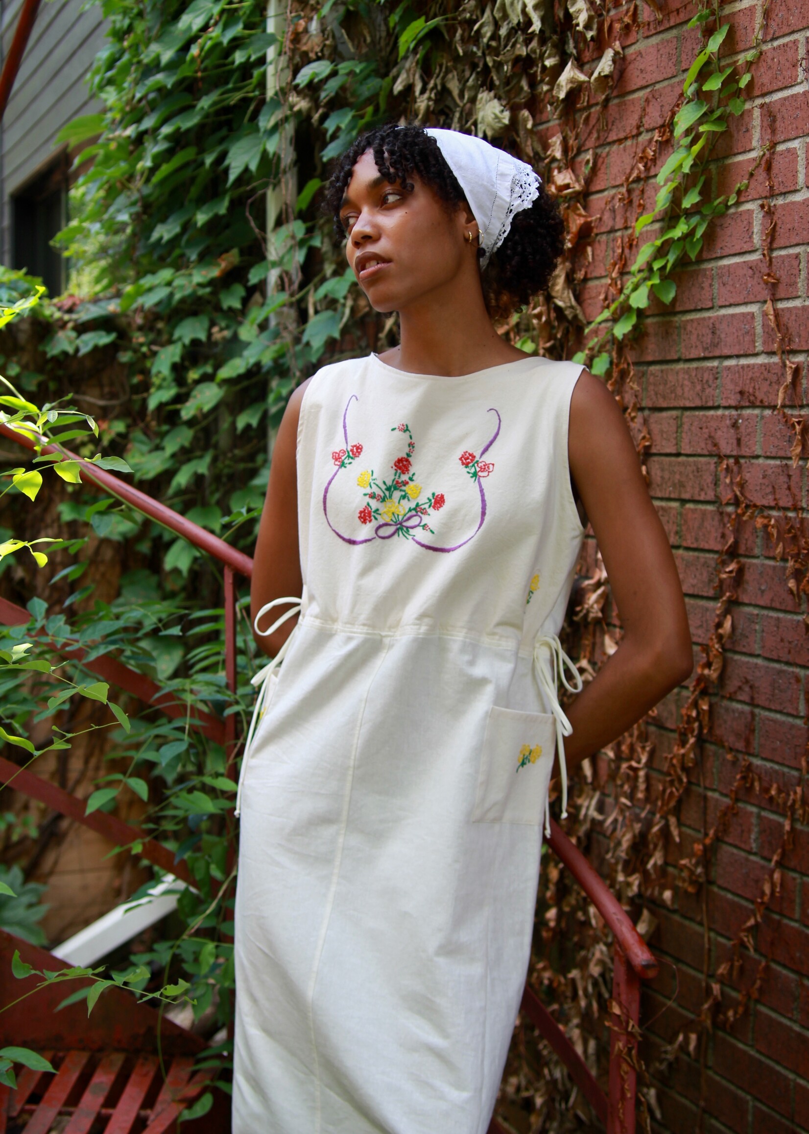 Studio Citizen Studio Citizen Upcycled Linen Dress - Purple Bow  - S