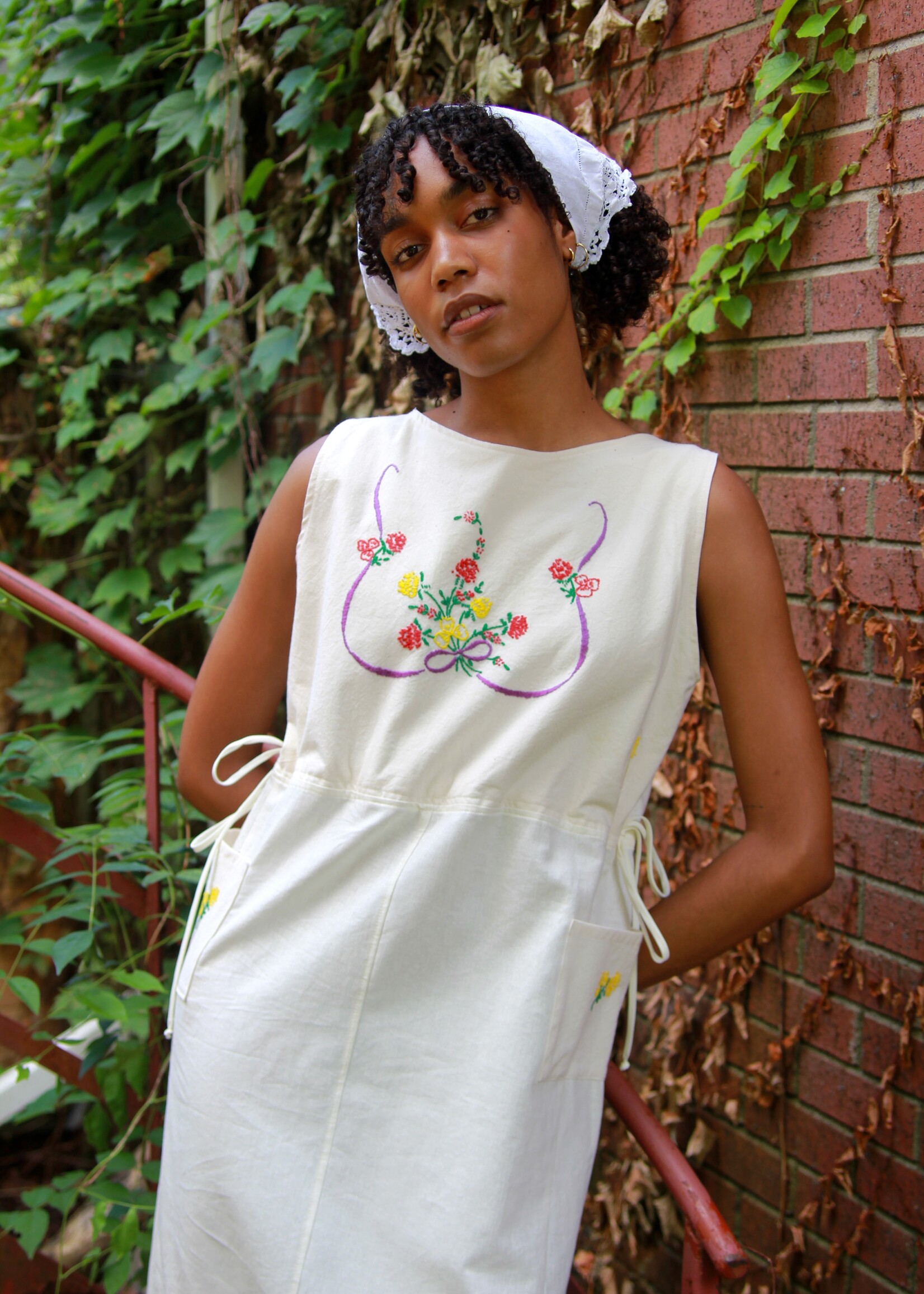 Studio Citizen Studio Citizen Upcycled Linen Dress - Purple Bow  - S
