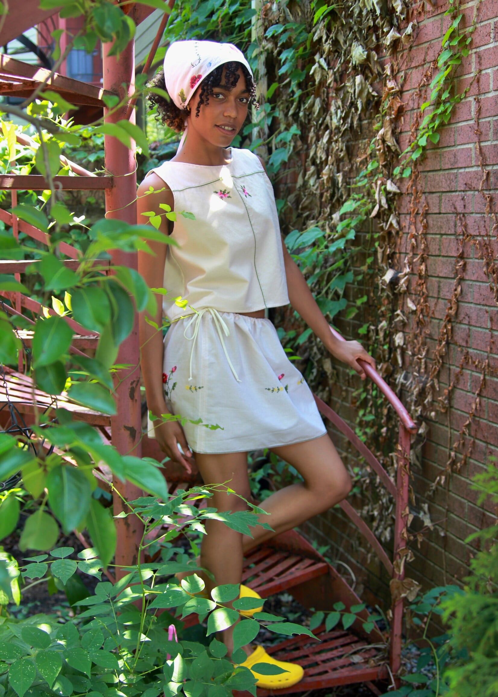 Studio Citizen Studio Citizen Upcycled Linen Skirt - Flowers - M