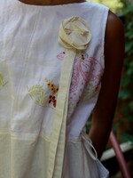 Studio Citizen Mole X Studio Citizen Upcycled Linen Rosette Pin - Cream Linen 1