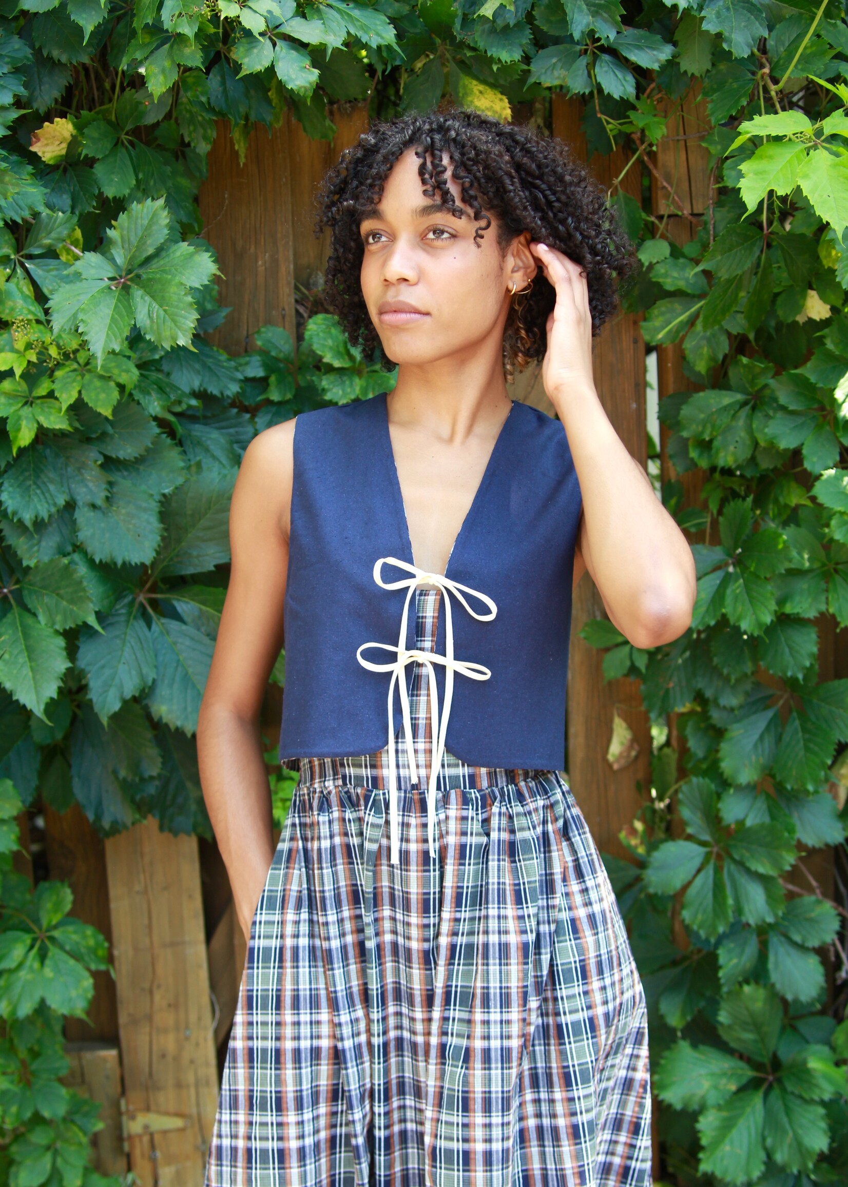 Studio Citizen Studio Fitted Vest in Autumn Plaid