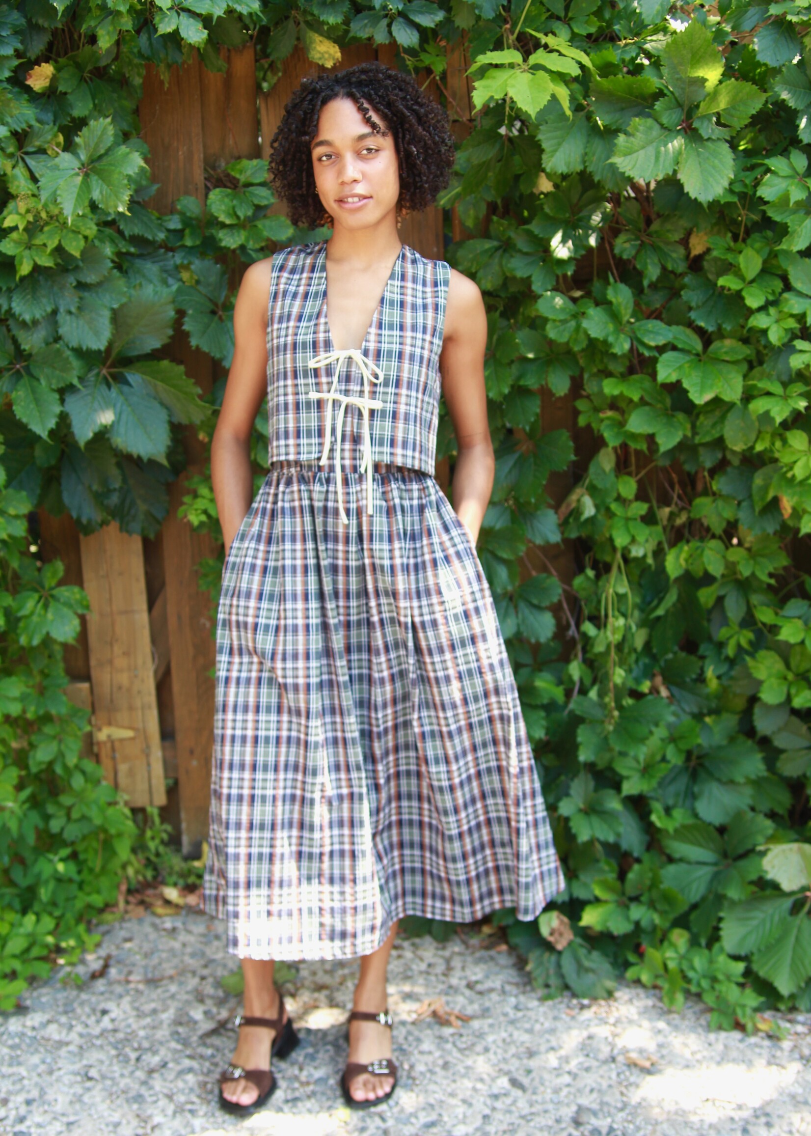 Studio Citizen Studio Fitted Vest in Autumn Plaid