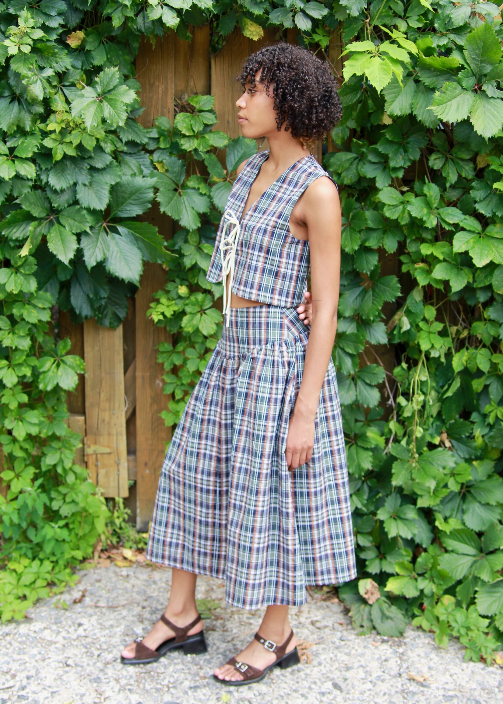 Studio Citizen Studio Fitted Vest in Autumn Plaid