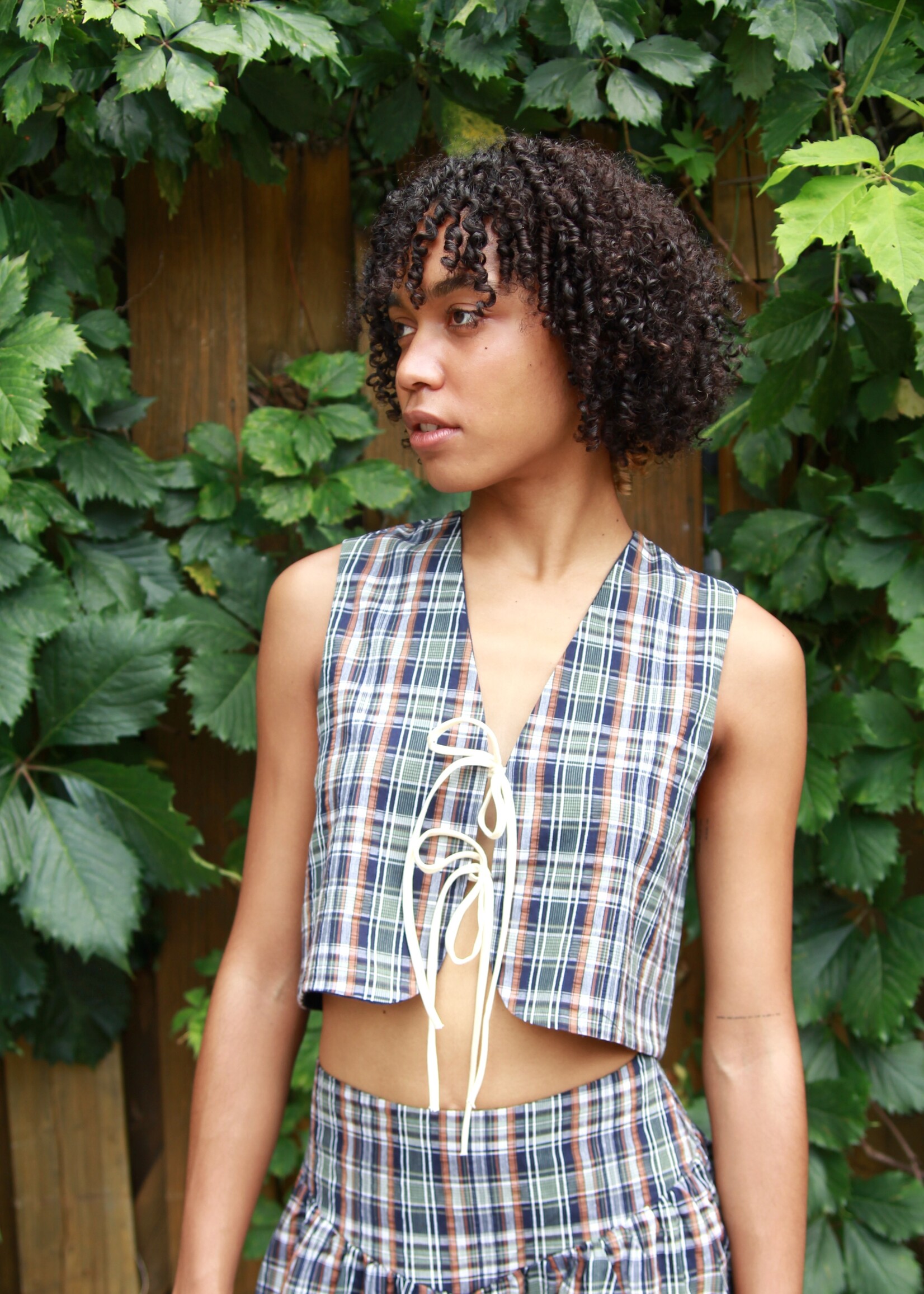 Studio Citizen Studio Fitted Vest in Autumn Plaid