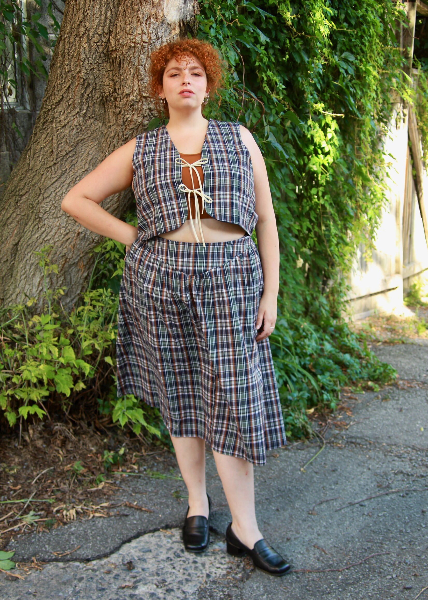 Studio Citizen Studio Fitted Vest in Autumn Plaid