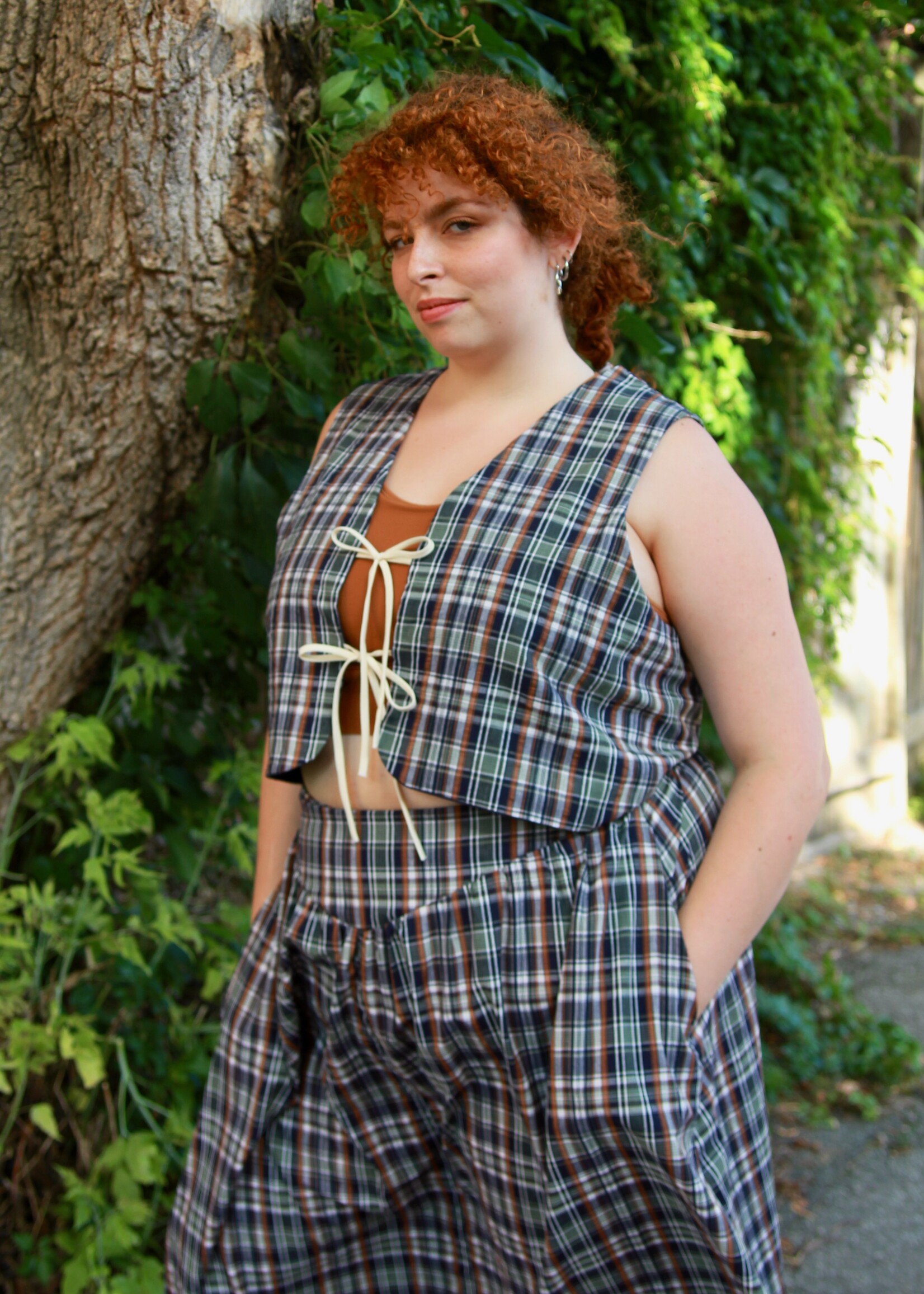 Studio Citizen Studio Fitted Vest in Autumn Plaid