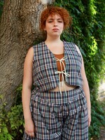 Studio Citizen Fitted Vest in Autumn Plaid