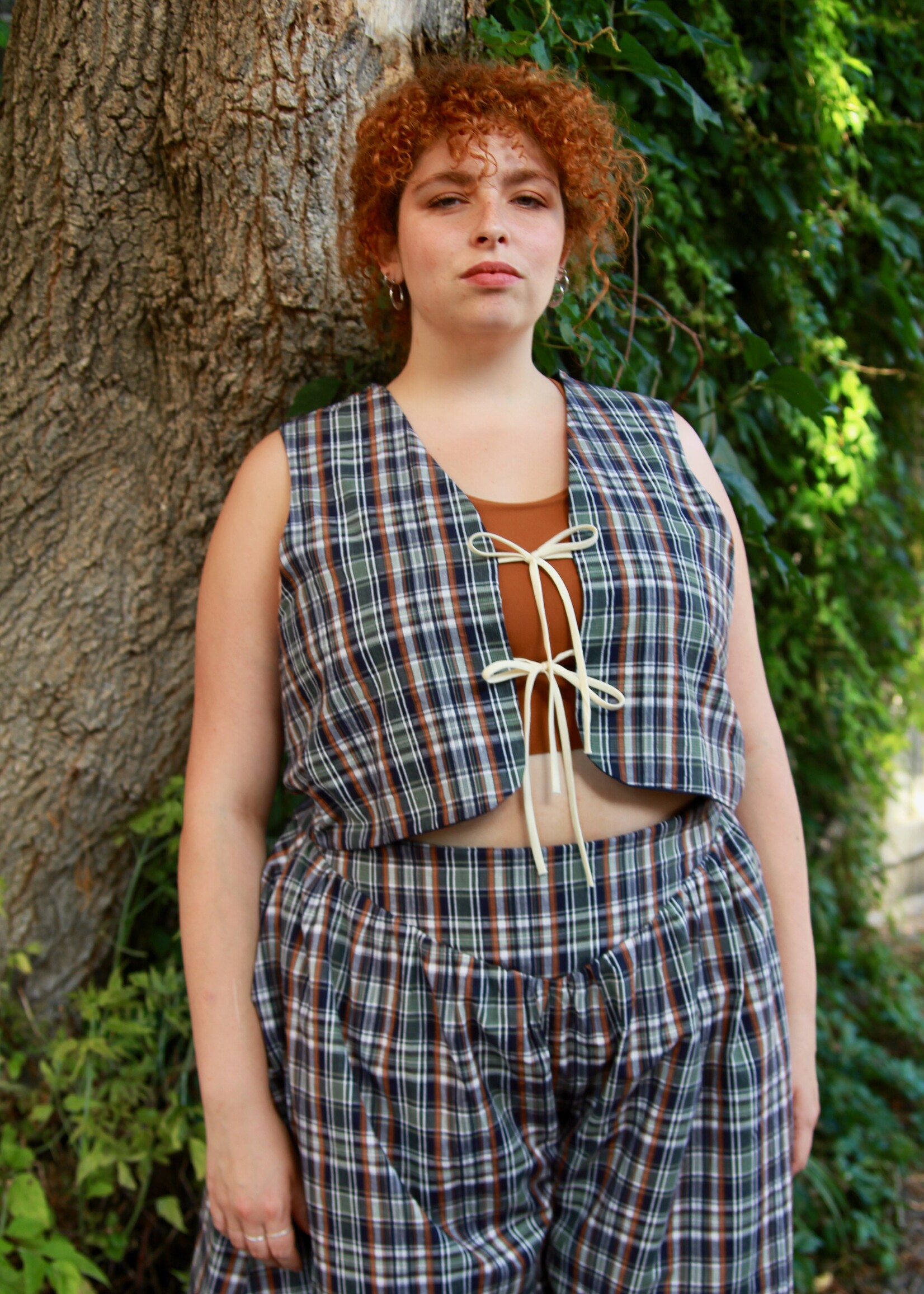 Studio Citizen Studio Fitted Vest in Autumn Plaid