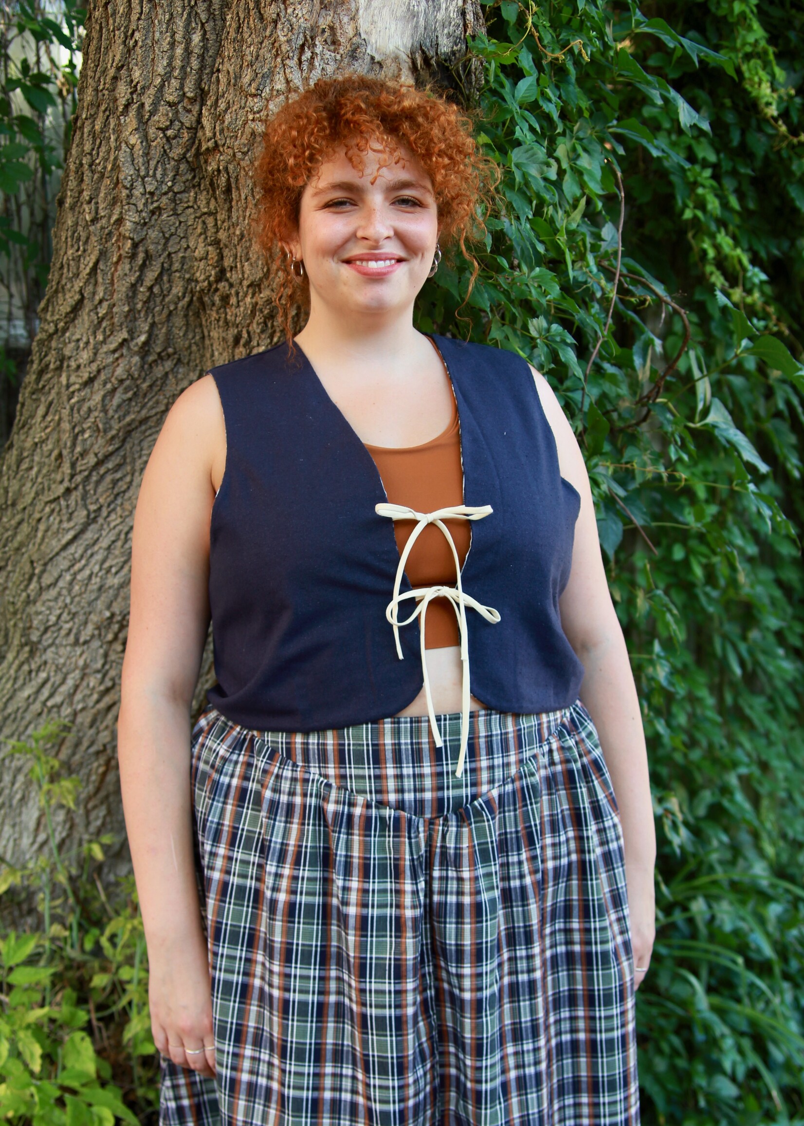 Studio Citizen Studio Fitted Vest in Autumn Plaid