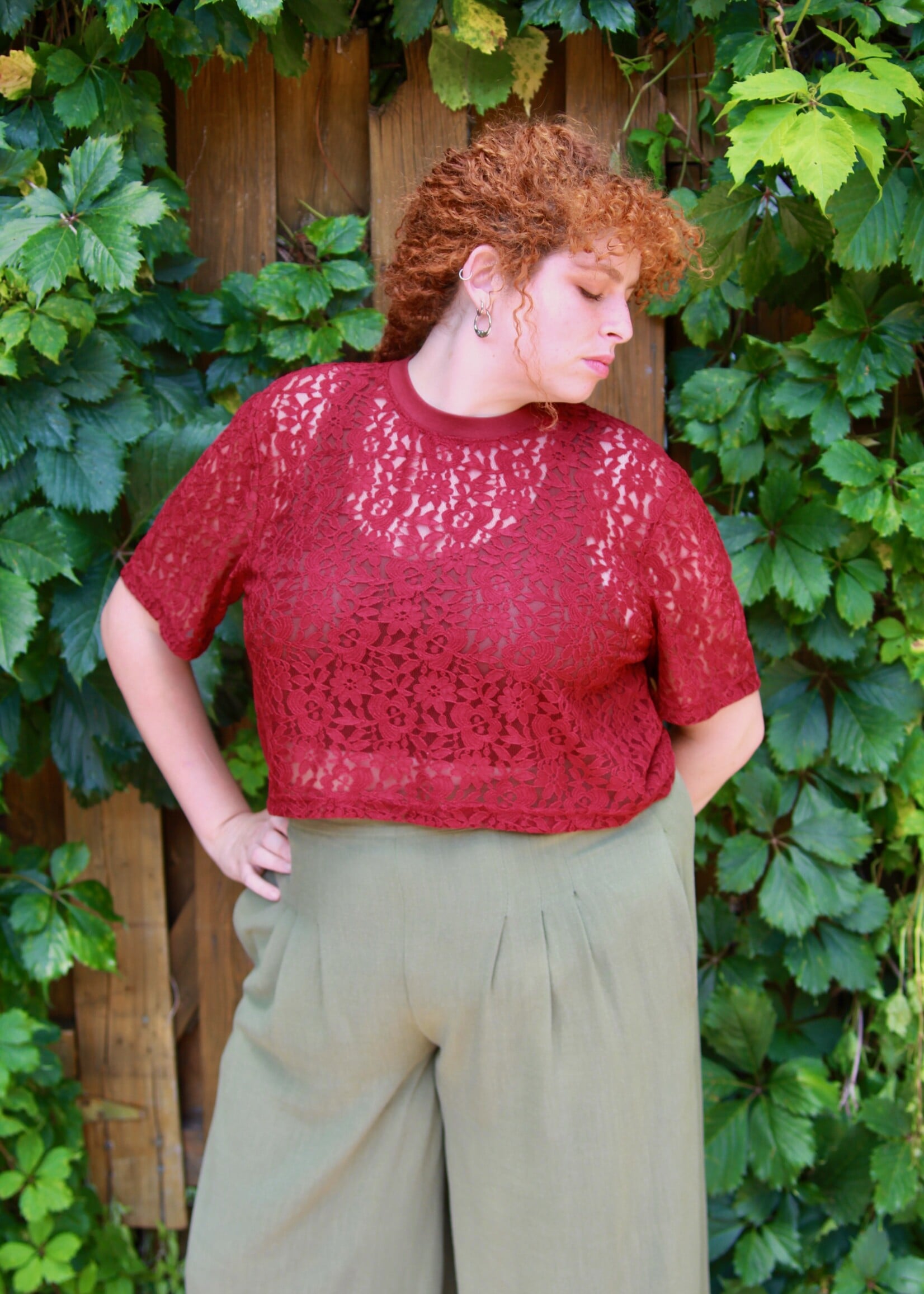 Studio Citizen Studio Citizen Boxy Tee in Burgundy Lace